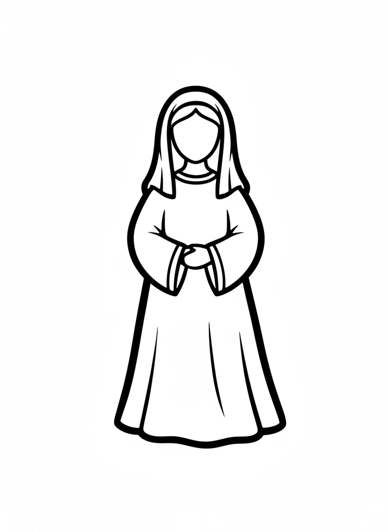 Maria-Figur, Geburt Jesu Maria Josef Kein Platz Malvorlage für Kleinkinder im Alter von 2-3 Jahren