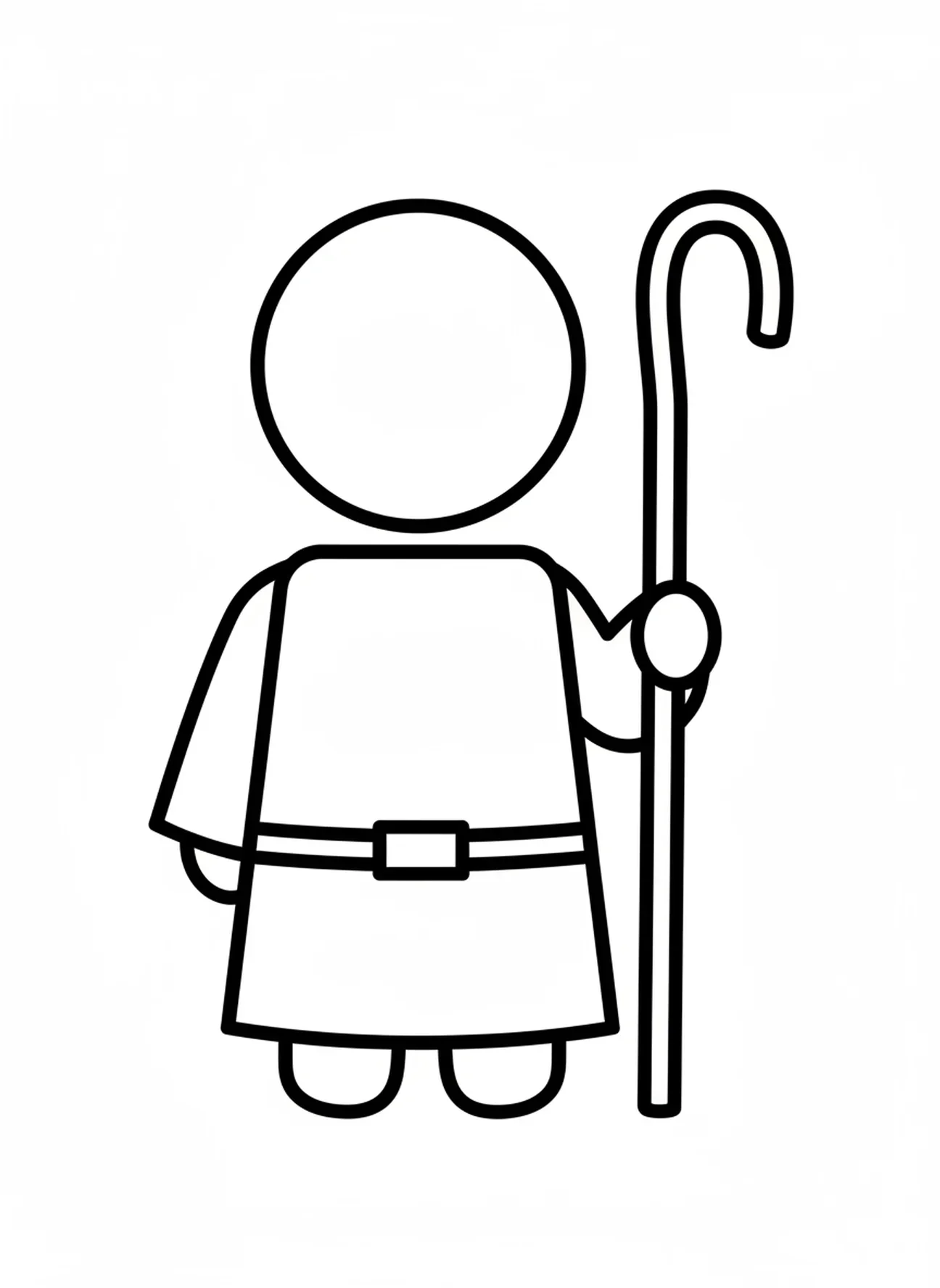 Figure de berger, page à colorier Étoile de la Nativité au-dessus de Bethléem pour les tout-petits de 2 à 3 ans