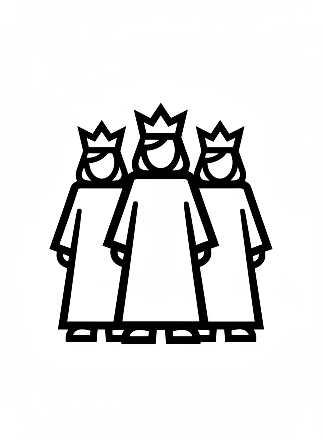 Trois rois mages, page à colorier de l'Étoile de la Nativité au-dessus de Bethléem pour les tout-petits de 2 à 3 ans