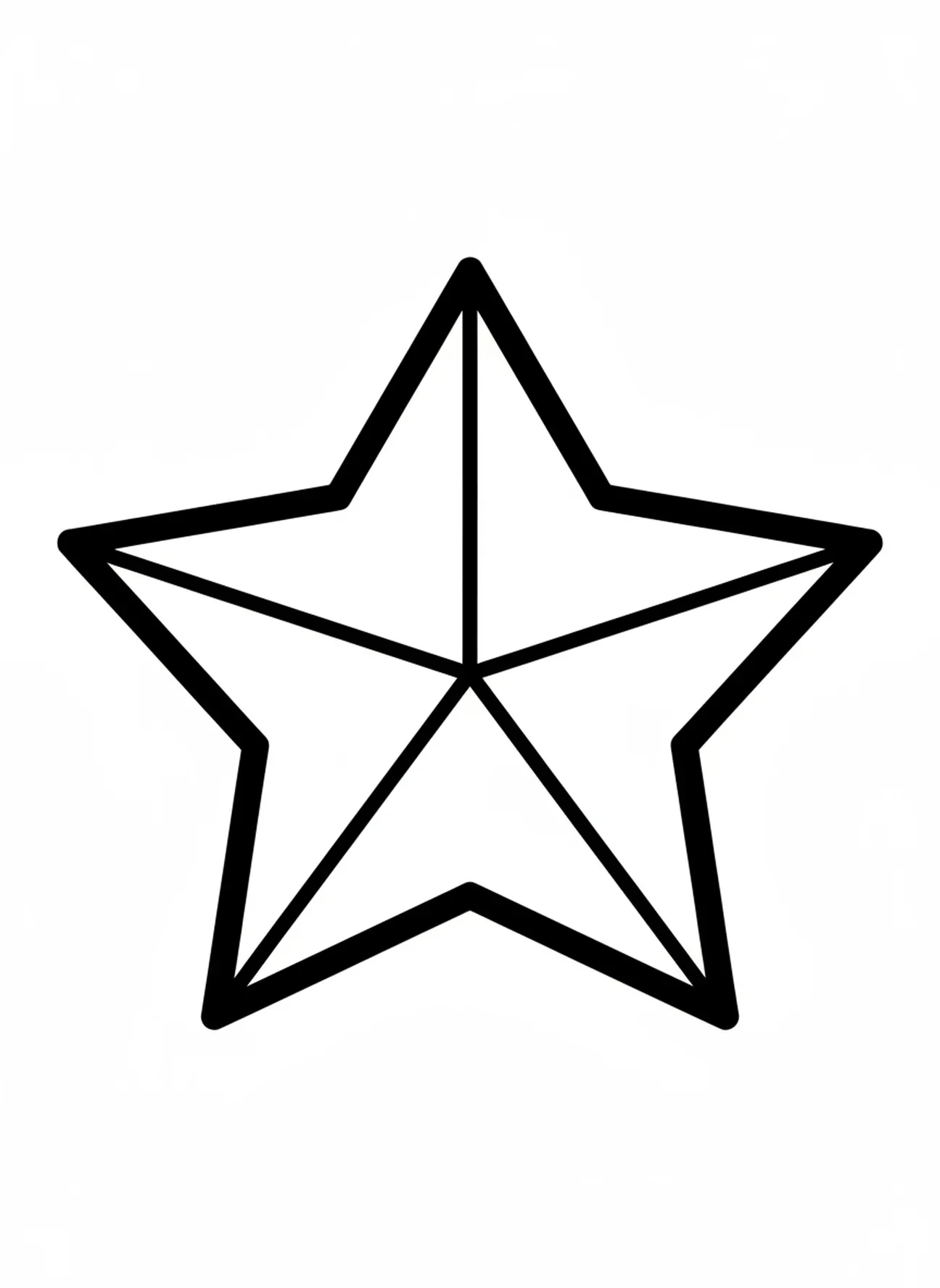 Ein großer leuchtender Stern, Ausmalbild für Hirten und Engel für Kleinkinder im Alter von 2-3 Jahren