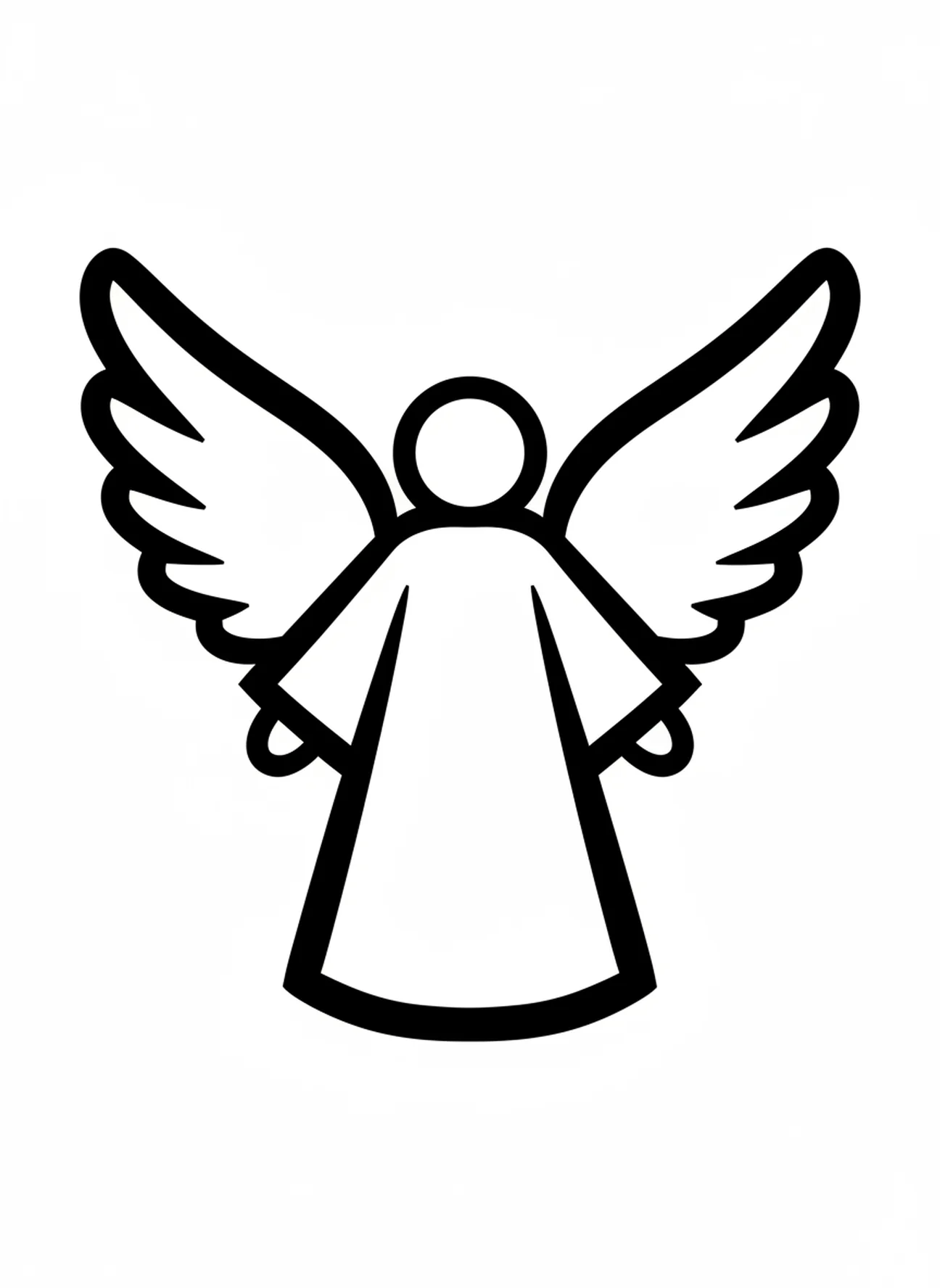 Figura de anjo, página para colorir do estábulo de Belém para crianças de 2 a 3 anos