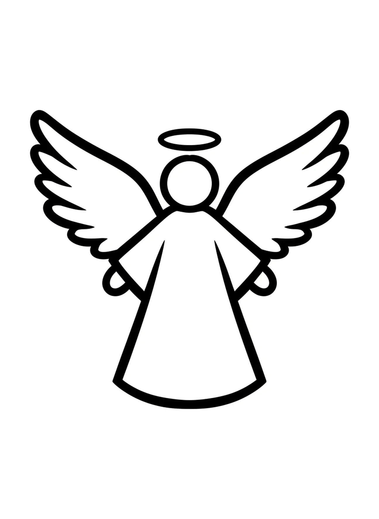 Forme d'ange simple, page à colorier de Pâques pour les tout-petits de 2 à 3 ans