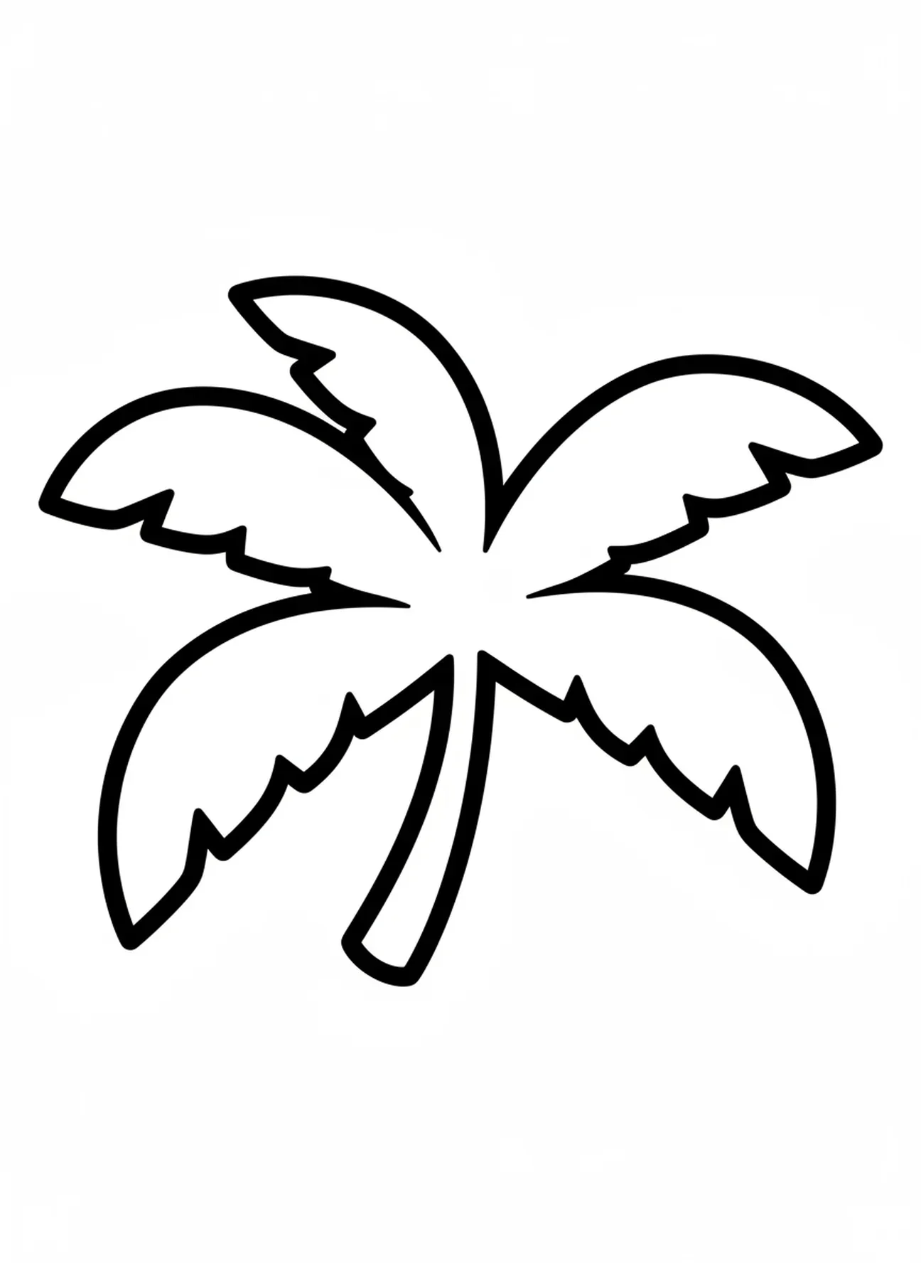 Forme simple de branche de palmier, page à colorier de Pâques pour les tout-petits de 2 à 3 ans