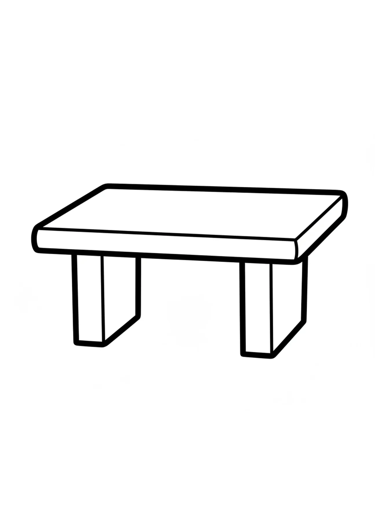 Forme simple de table en pierre, page à colorier de Pâques pour les tout-petits de 2 à 3 ans