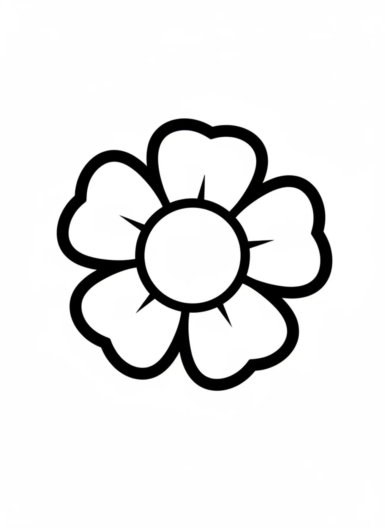 Riesige Blumenform, Ausmalbild für Ostersonntag für Kleinkinder im Alter von 2-3 Jahren