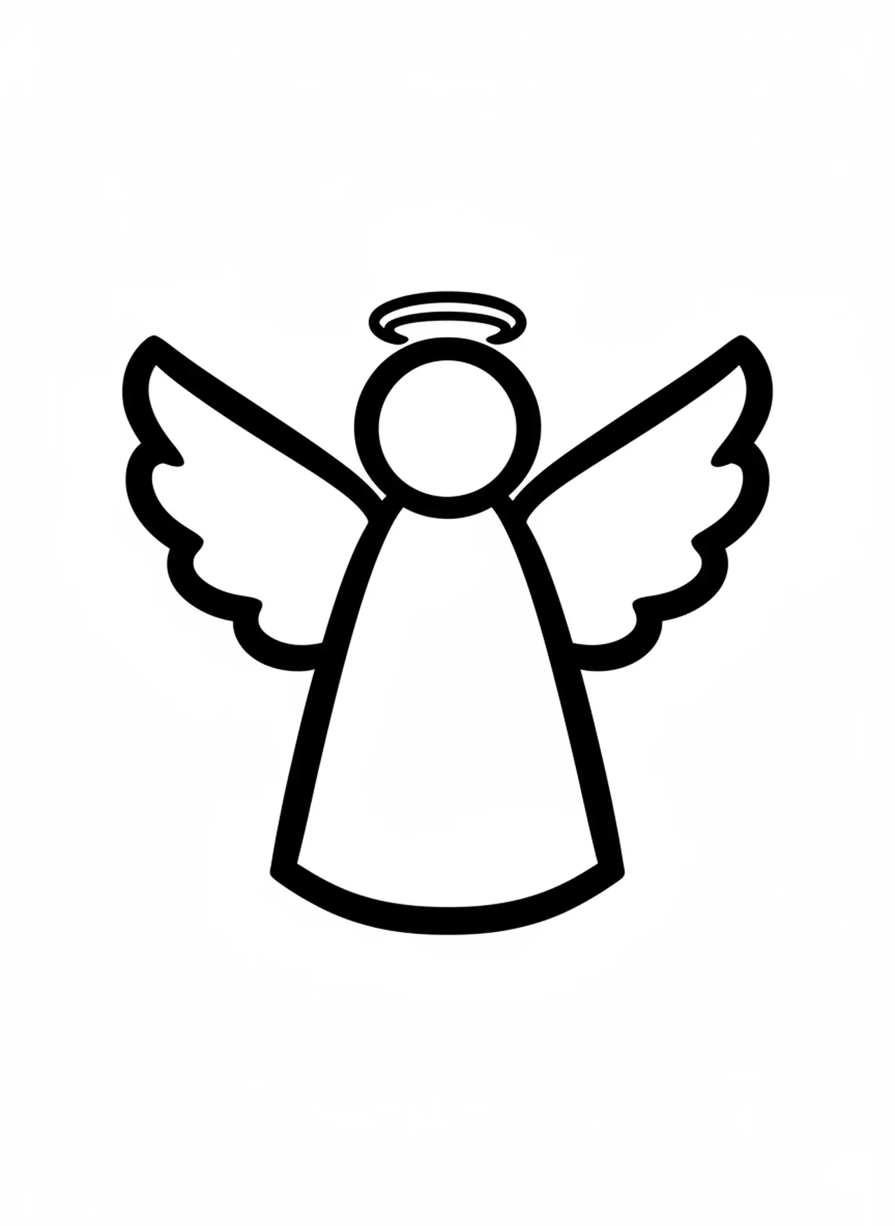 Grande forme d'ange simple, page à colorier du Tombeau vide pour les tout-petits de 2 à 3 ans