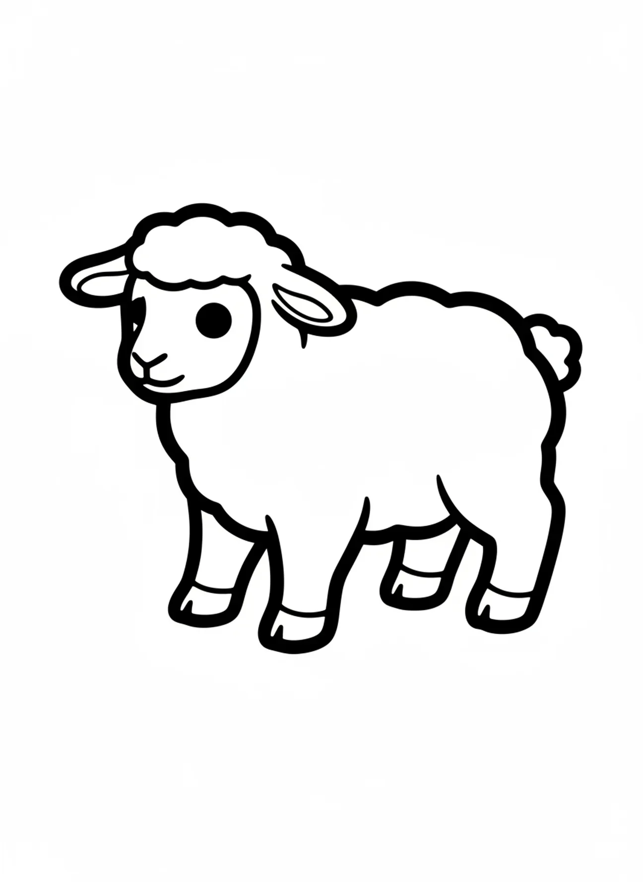 Großes Lamm, Ausmalbild für Karfreitag für Kleinkinder im Alter von 2-3 Jahren