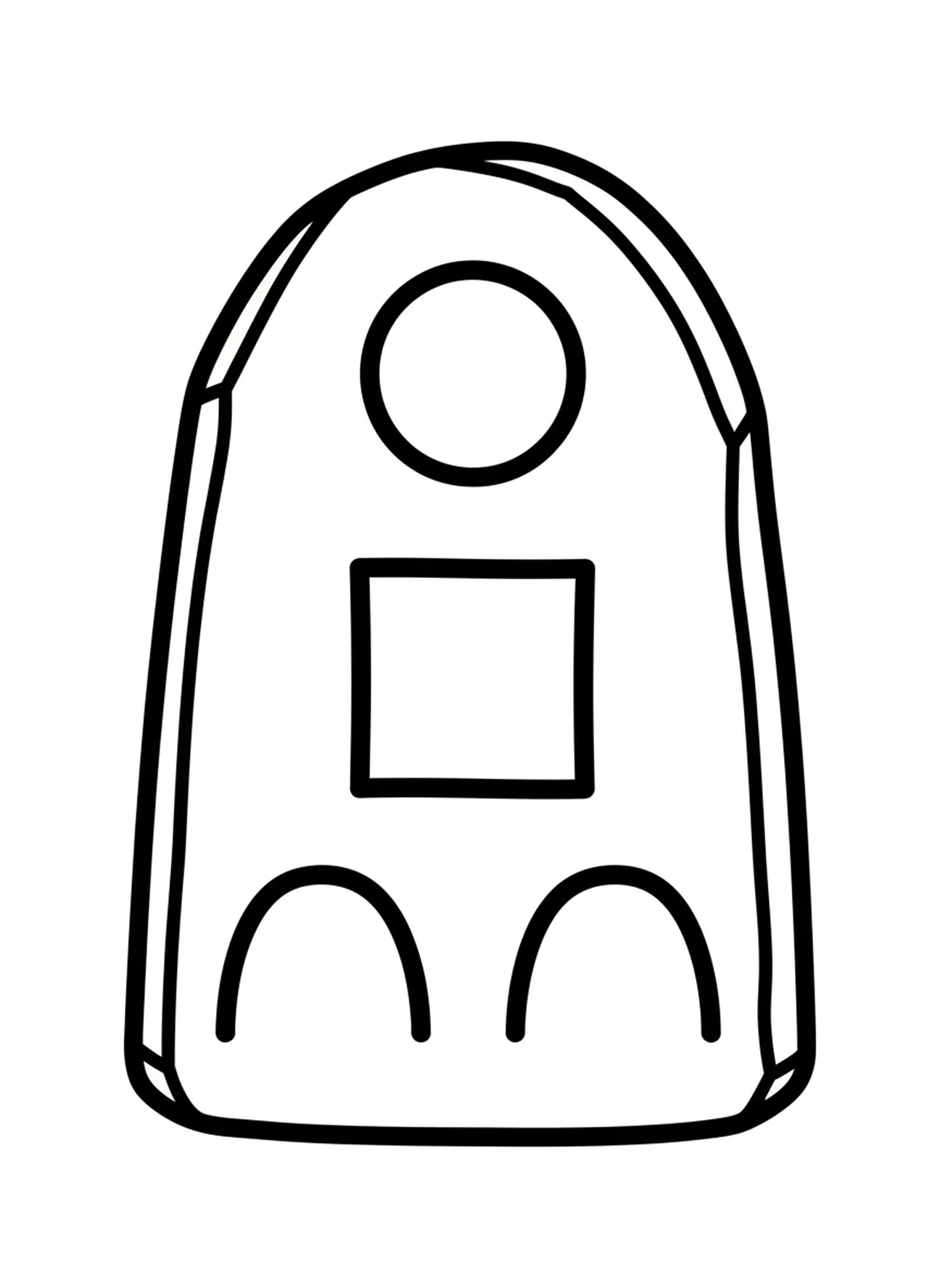 Große Steintafel, Ausmalbild für Karfreitag für Kleinkinder im Alter von 2-3 Jahren