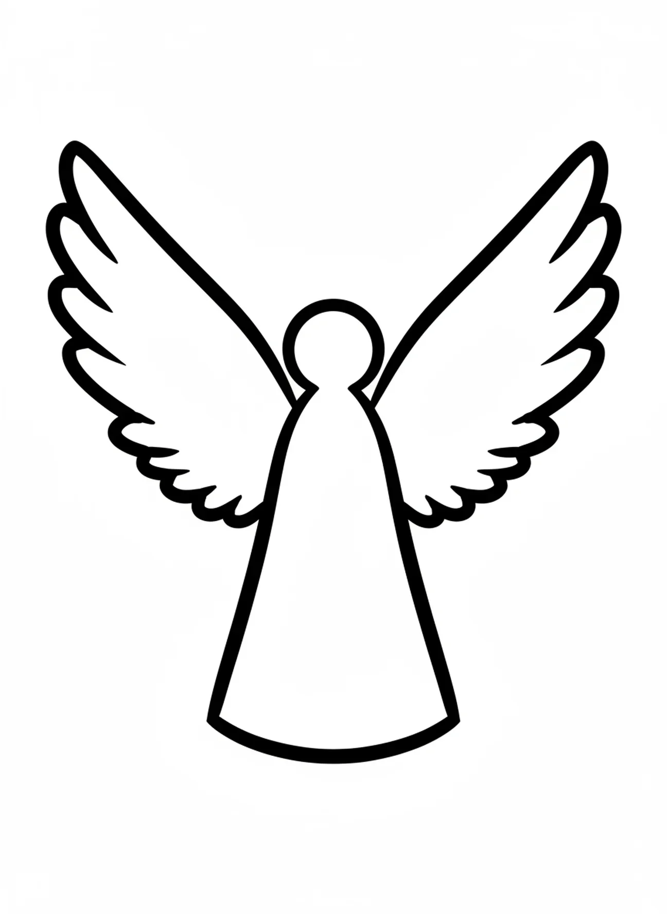 Duży anioł z skrzydłami, kolorowanka He Is Risen dla dzieci w wieku 2-3 lat