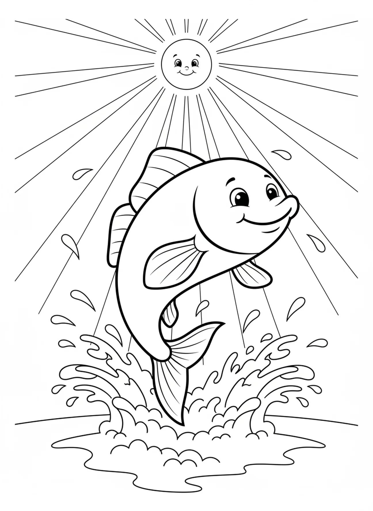 Grote Ichthys-vis, Ichthys-vis kleurplaat voor kinderen van 5-10 jaar.