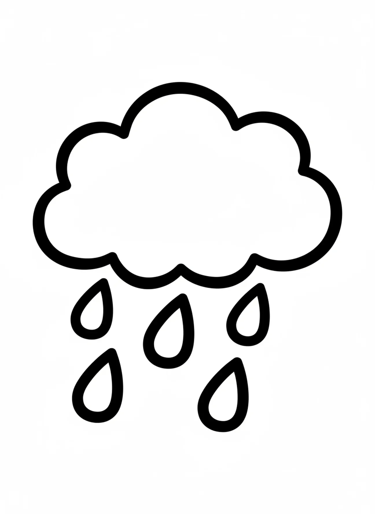 Grosse nuage de pluie, page à colorier du Livre de coloriage biblique pour les tout-petits de 2 à 3 ans