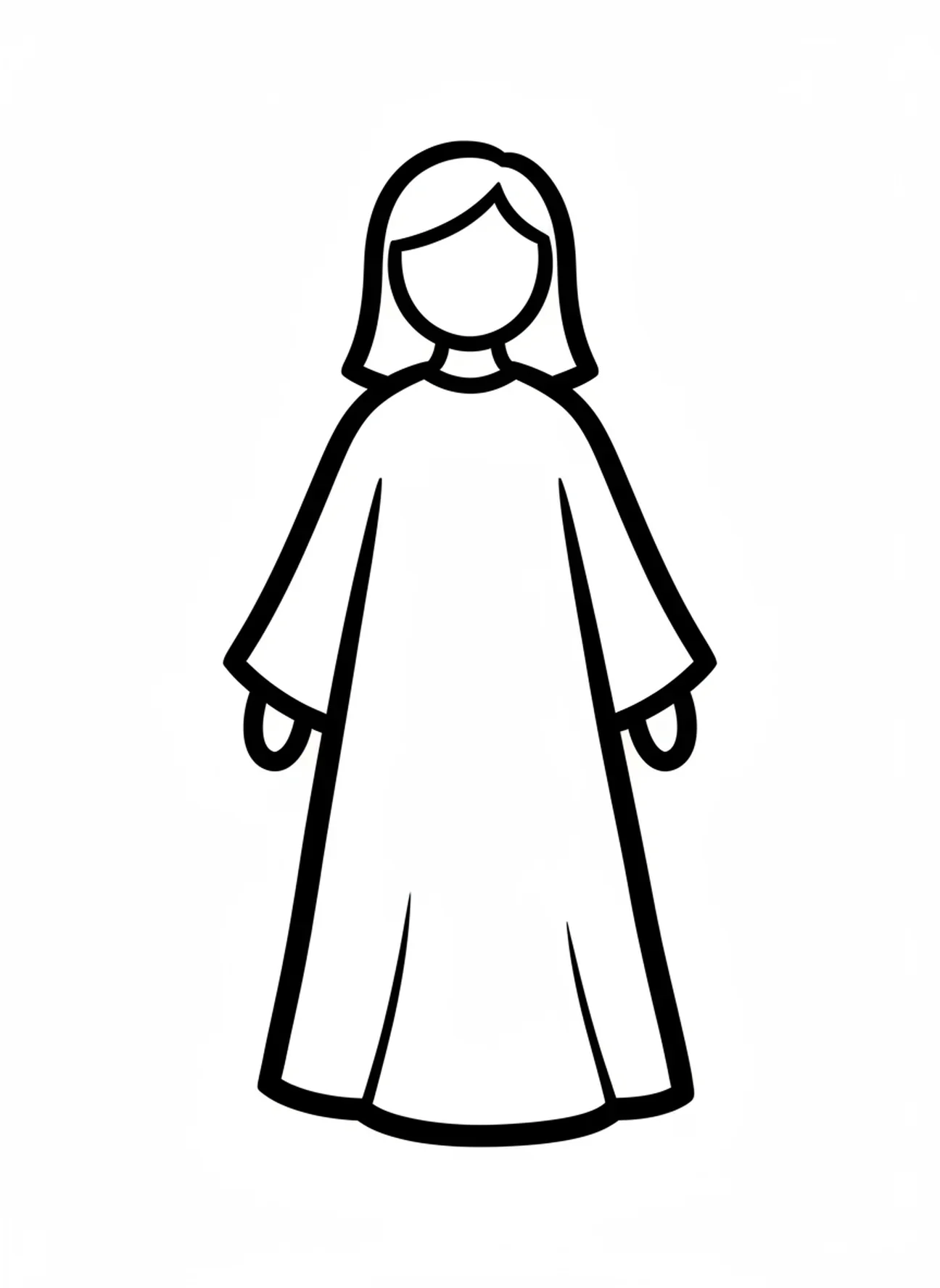 Einfache Noah-Figur, Ausmalbild von Noahs Arche für Kleinkinder im Alter von 2-3 Jahren.