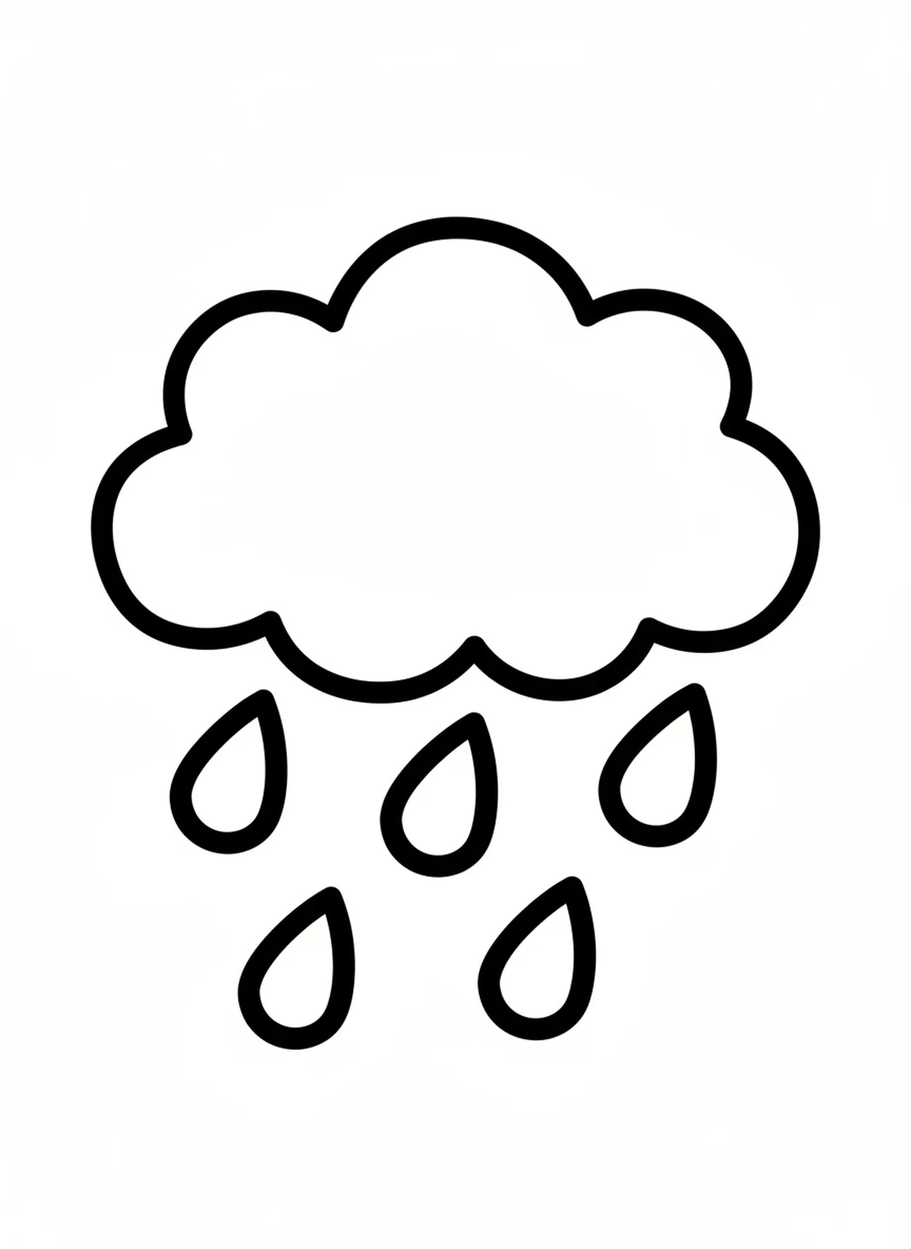 Große Regenwolke, Ausmalbild von Noahs Arche für Kleinkinder im Alter von 2-3 Jahren.