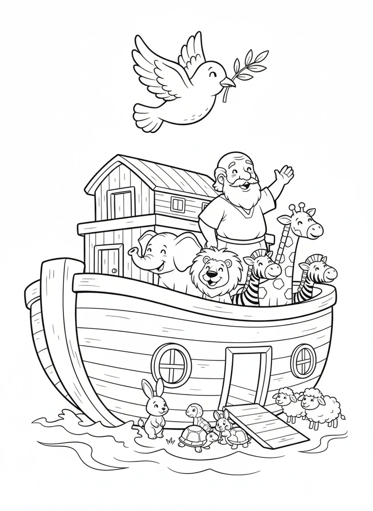 Dove with olive branch, Goodness coloring page for kids age 5-10