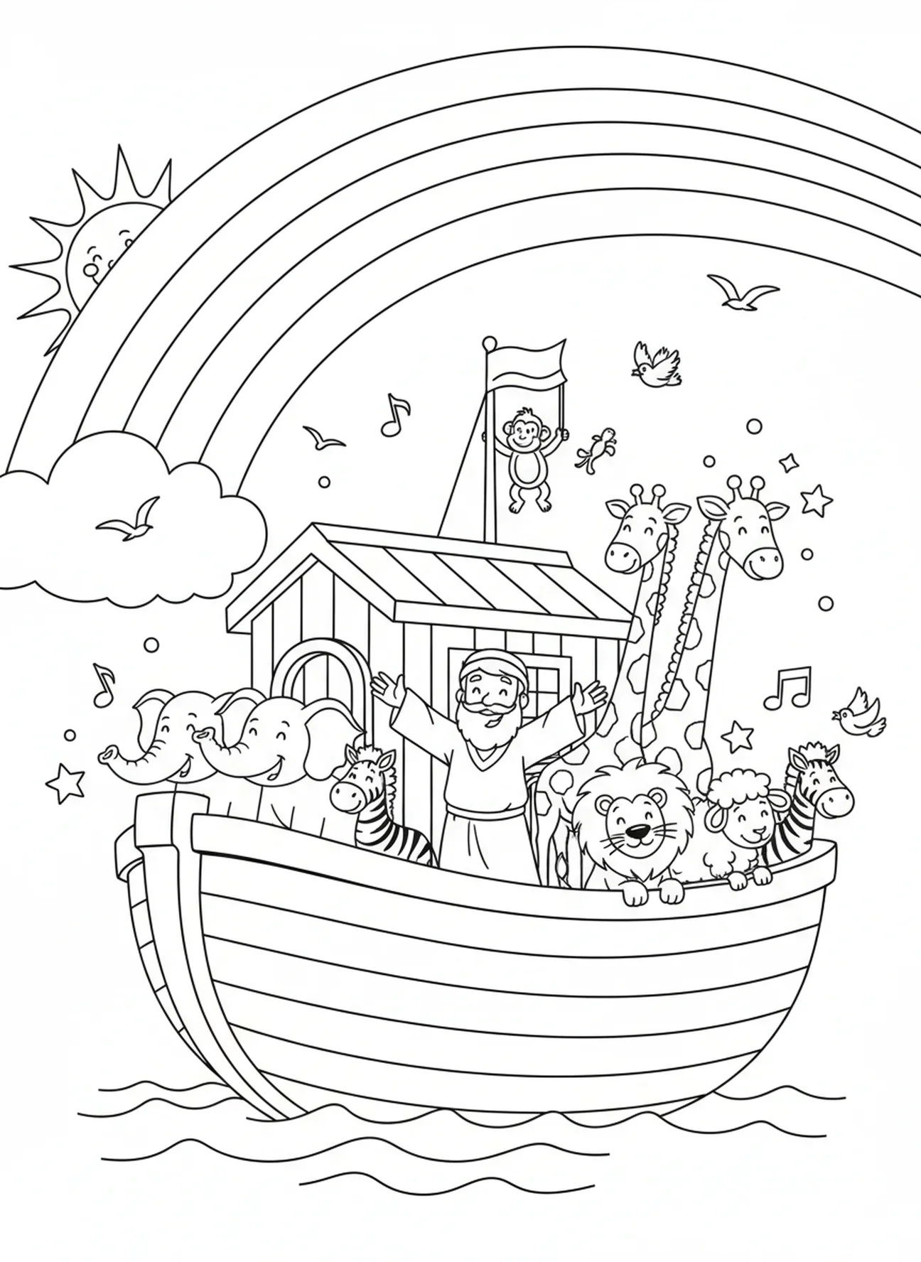Rainbow in the sky, Goodness coloring page for kids age 5-10