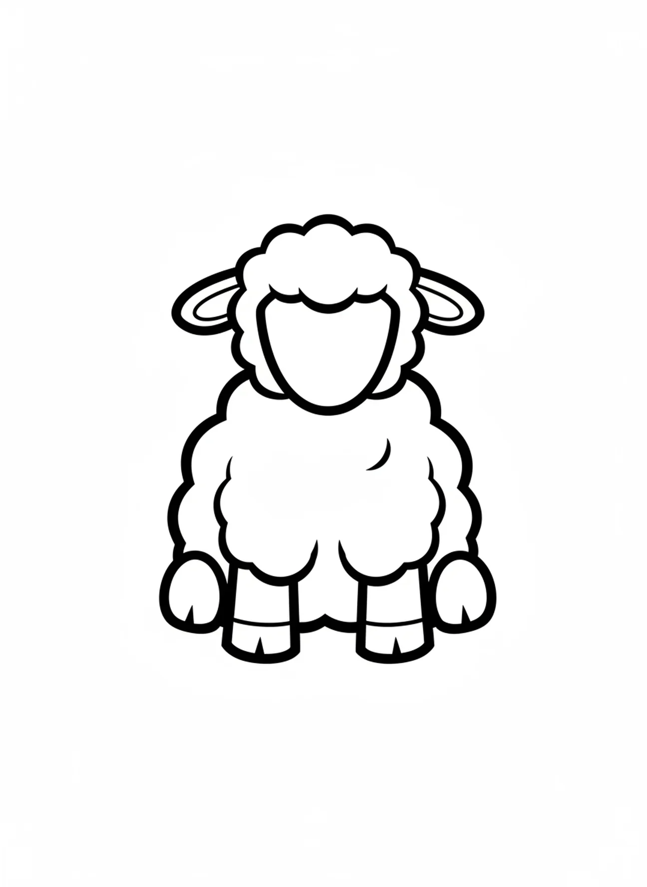 Agneau moelleux seul, page à colorier Jésus avec l'agneau pour les tout-petits de 2 à 3 ans.