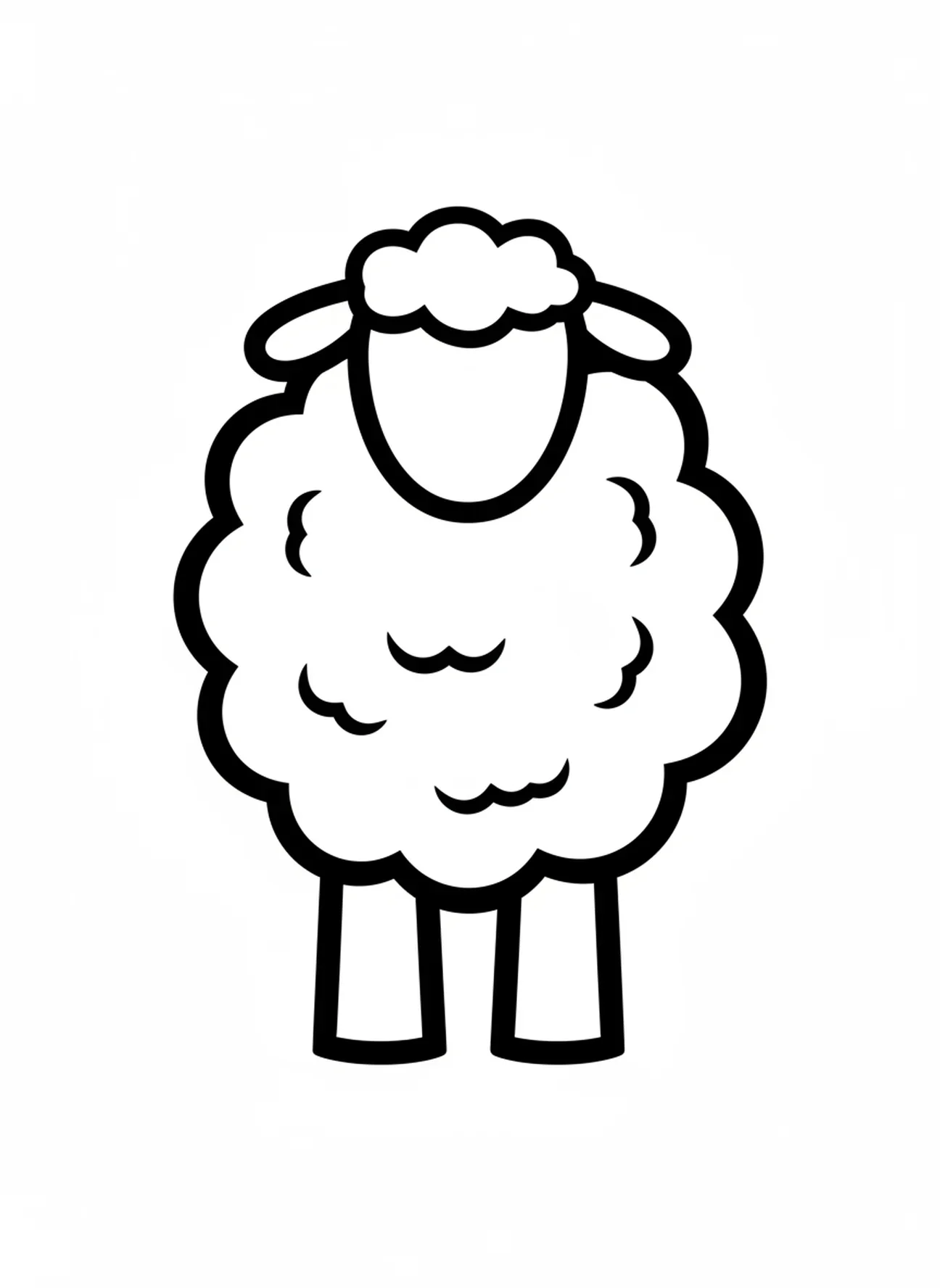 Übergroße Schaf-Figur, Ausmalbild vom Hirten mit Schafen für Kleinkinder im Alter von 2-3 Jahren.