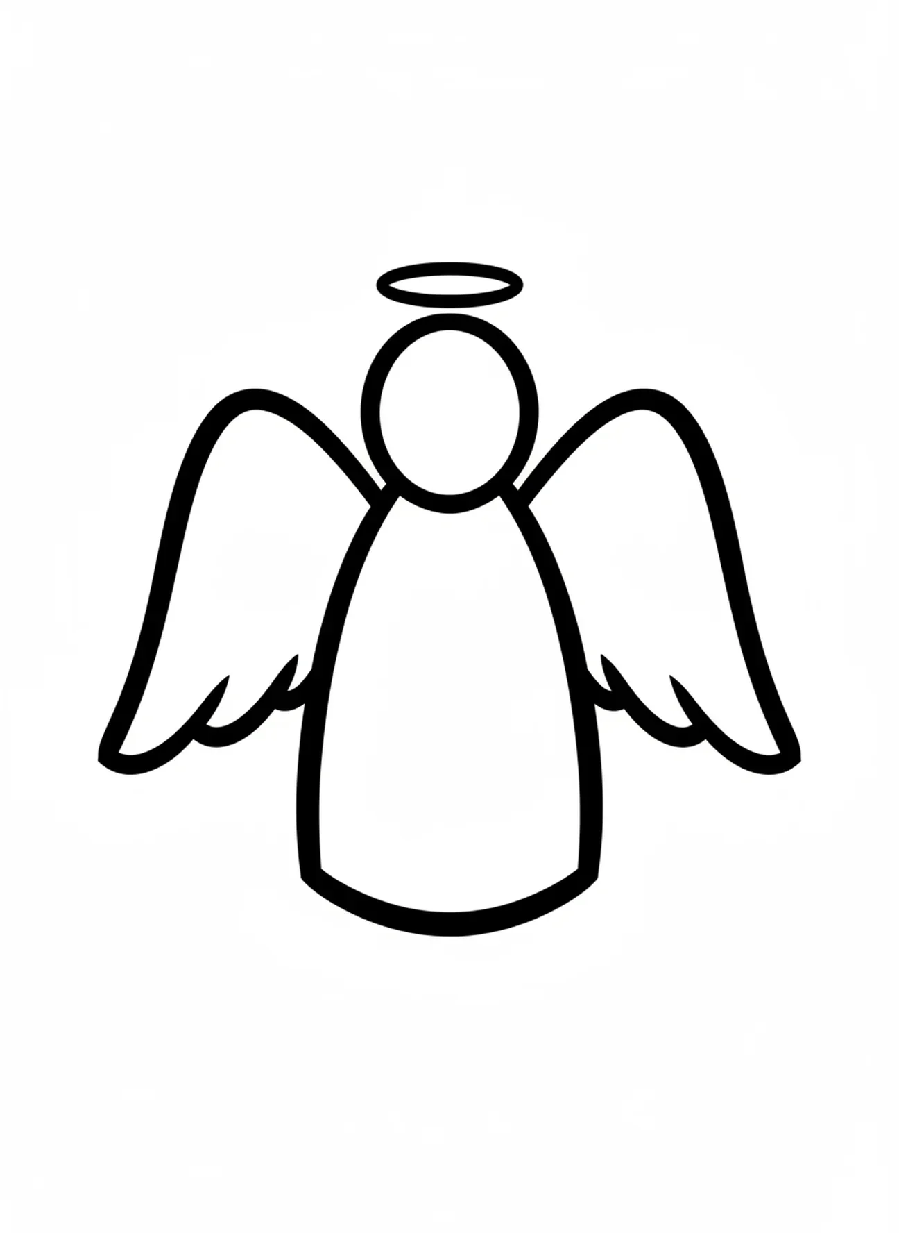 Forme d'ange géant, page à colorier de l'Annonciation pour les tout-petits de 2 à 3 ans