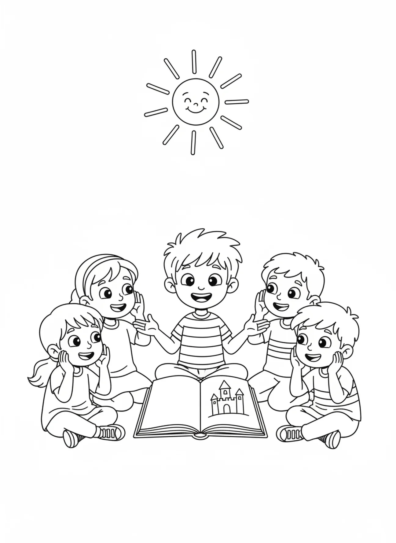 Barnabas ermutigt Freunde, Ausmalbild von Barnabas für Kinder im Alter von 5-10 Jahren