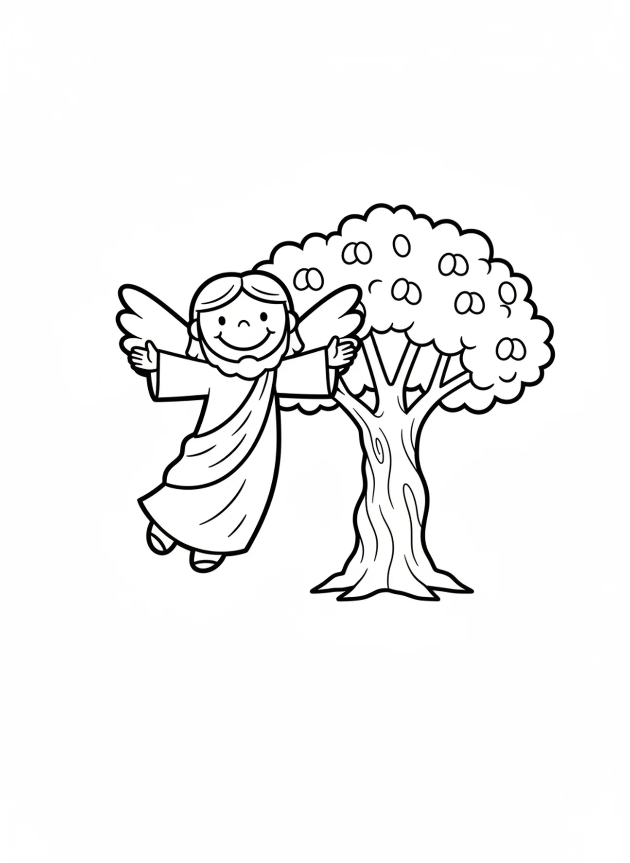 Freundlicher Engel über Jesus, Gethsemane Malvorlage für Vorschulkinder im Alter von 3-5 Jahren