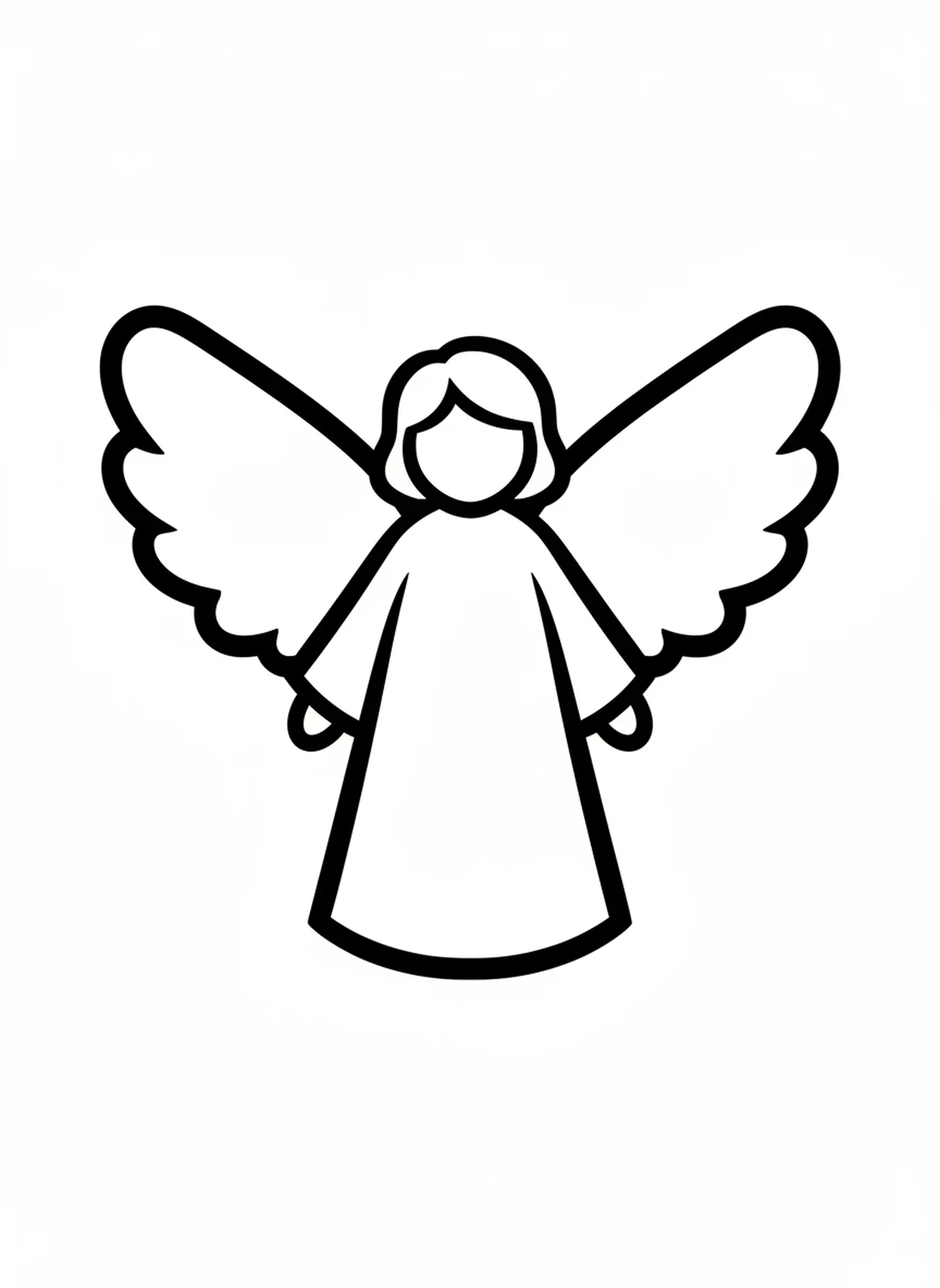 Einfaches Engelmotiv, Jesus liebt die Kinder Ausmalbild für Kleinkinder im Alter von 2-3 Jahren