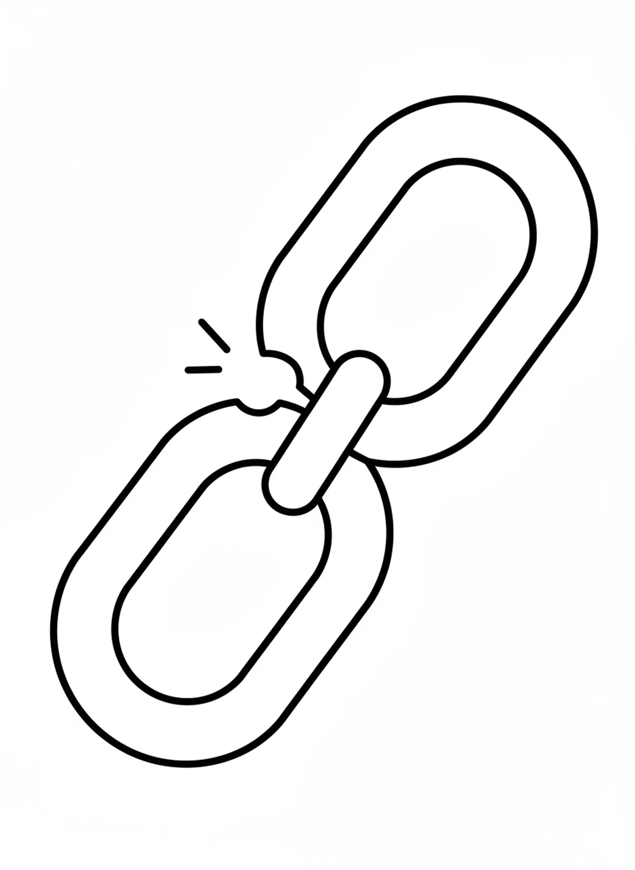 Maillon de chaîne brisé, page à colorier sur la prière du Seigneur pour les tout-petits de 2 à 3 ans.