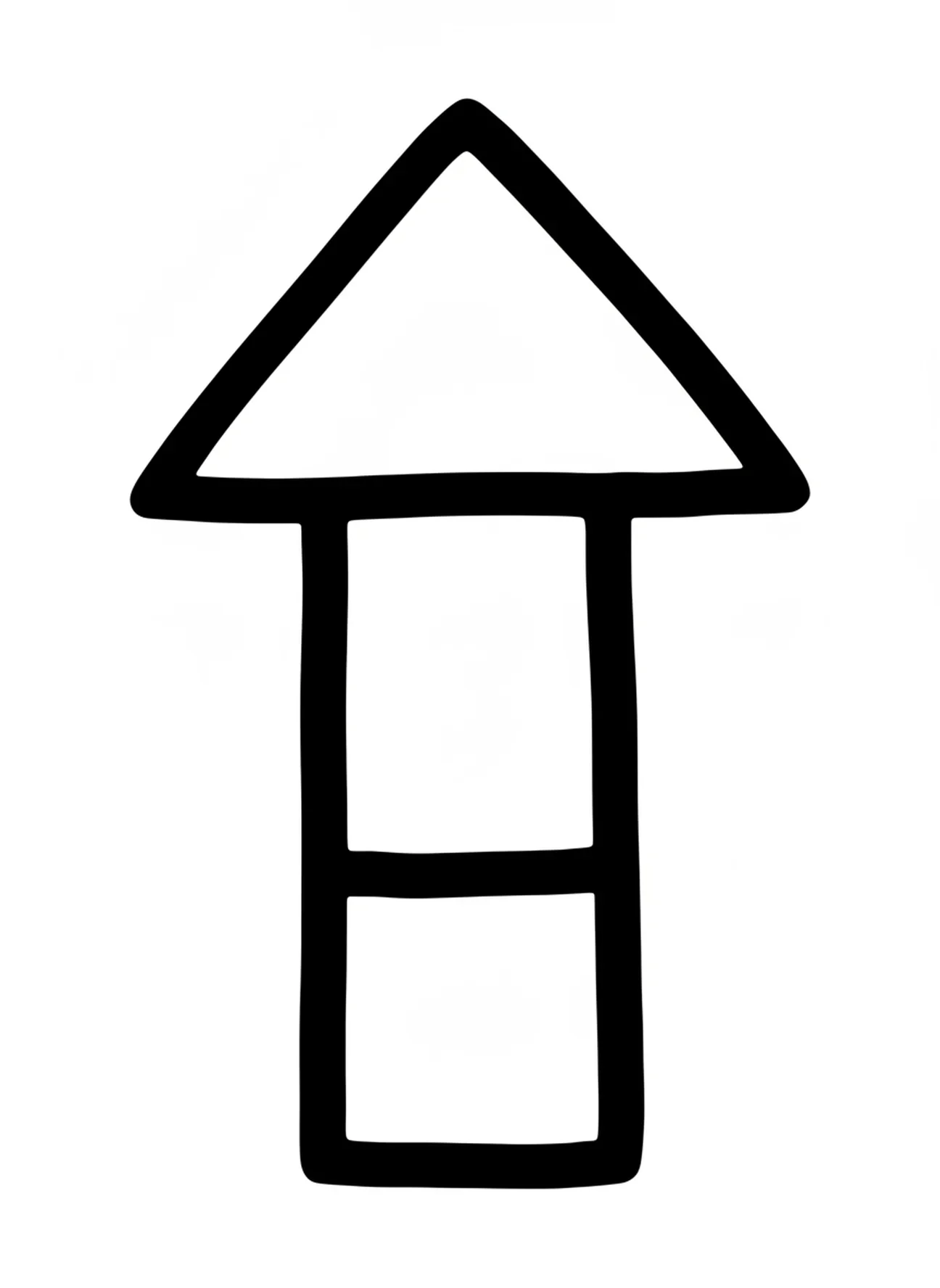 Flèche vers le haut, page à colorier de la prière du Seigneur pour les tout-petits de 2 à 3 ans.