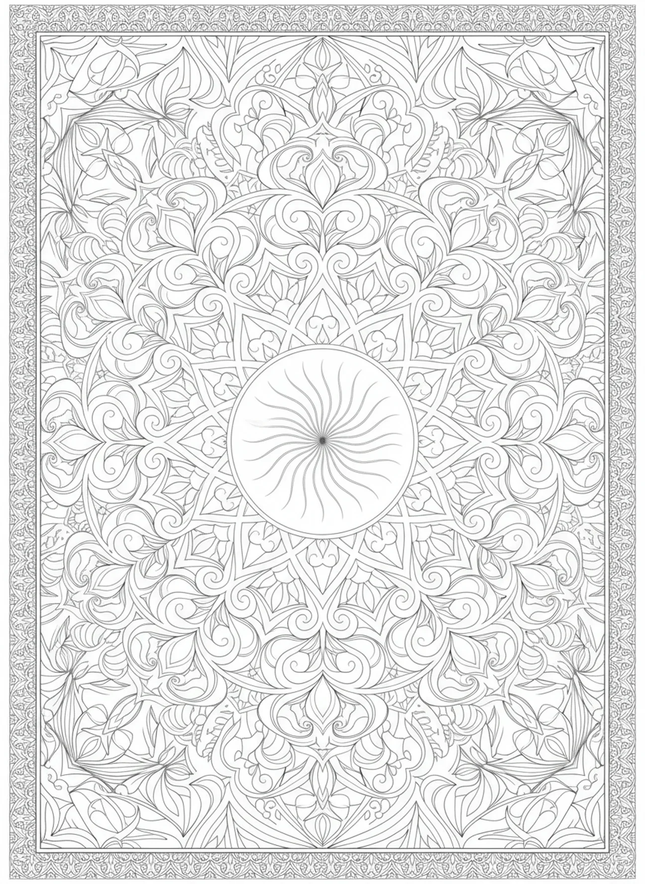 Luz radiante y empoderamiento, página para colorear del Fuego de Pentecostés en estilo de journaling bíblico para adultos.