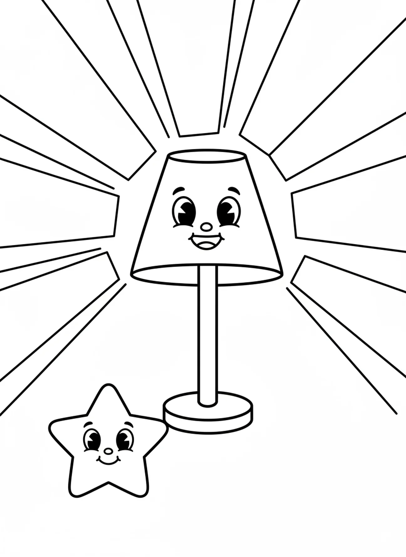 Fröhliche Lampe, Ausmalbild zur Bergpredigt für Vorschulkinder im Alter von 3-5 Jahren.