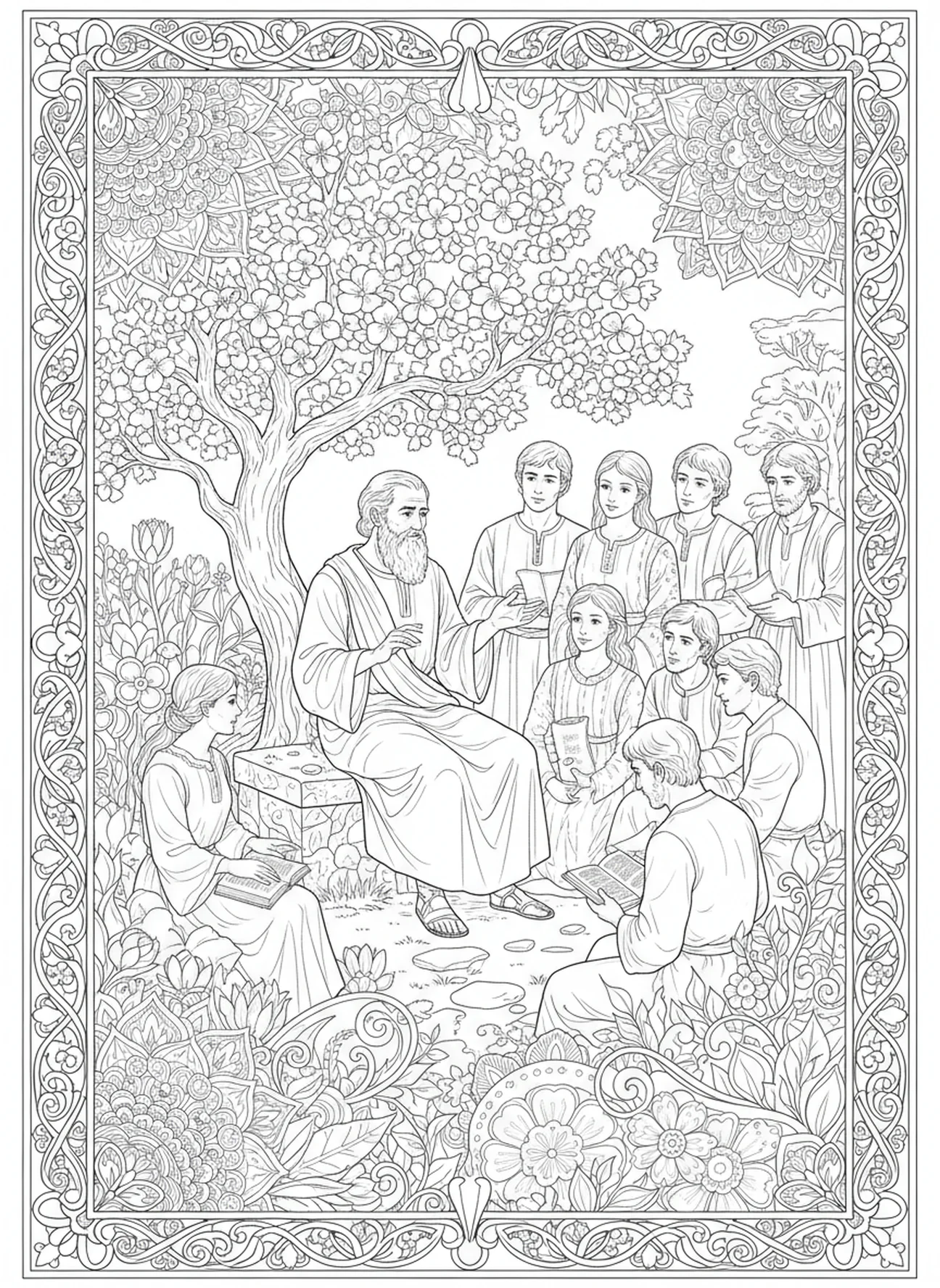 Titus mentorant d'autres, page à colorier Titus pour le journaling biblique pour adultes