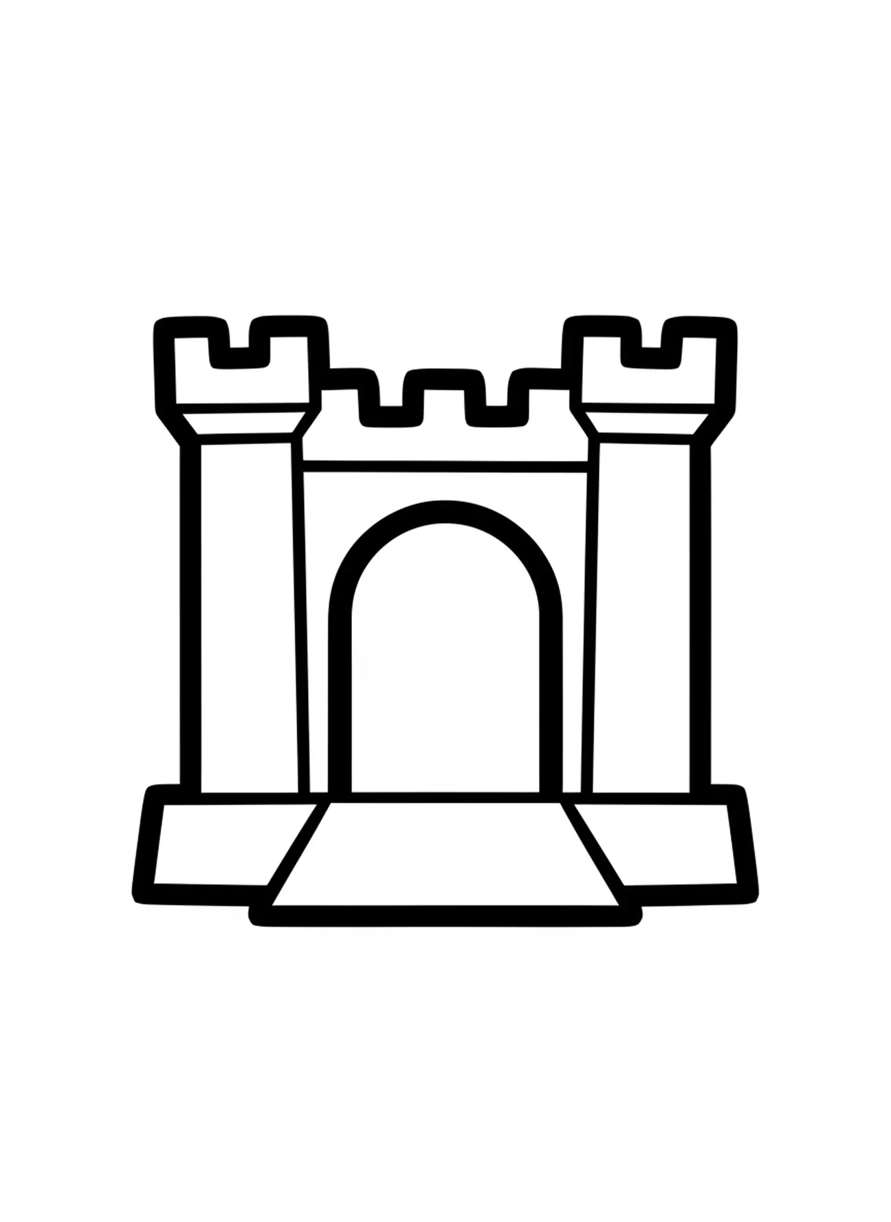 Porte de ville géante, page à colorier sur l'Entrée triomphale pour les tout-petits de 2 à 3 ans