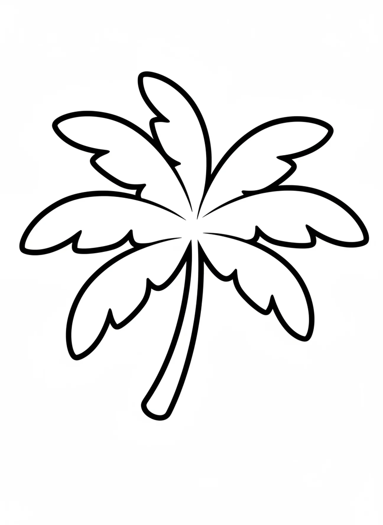 Grande branche de palmier, page à colorier sur l'Entrée triomphale pour les tout-petits de 2 à 3 ans