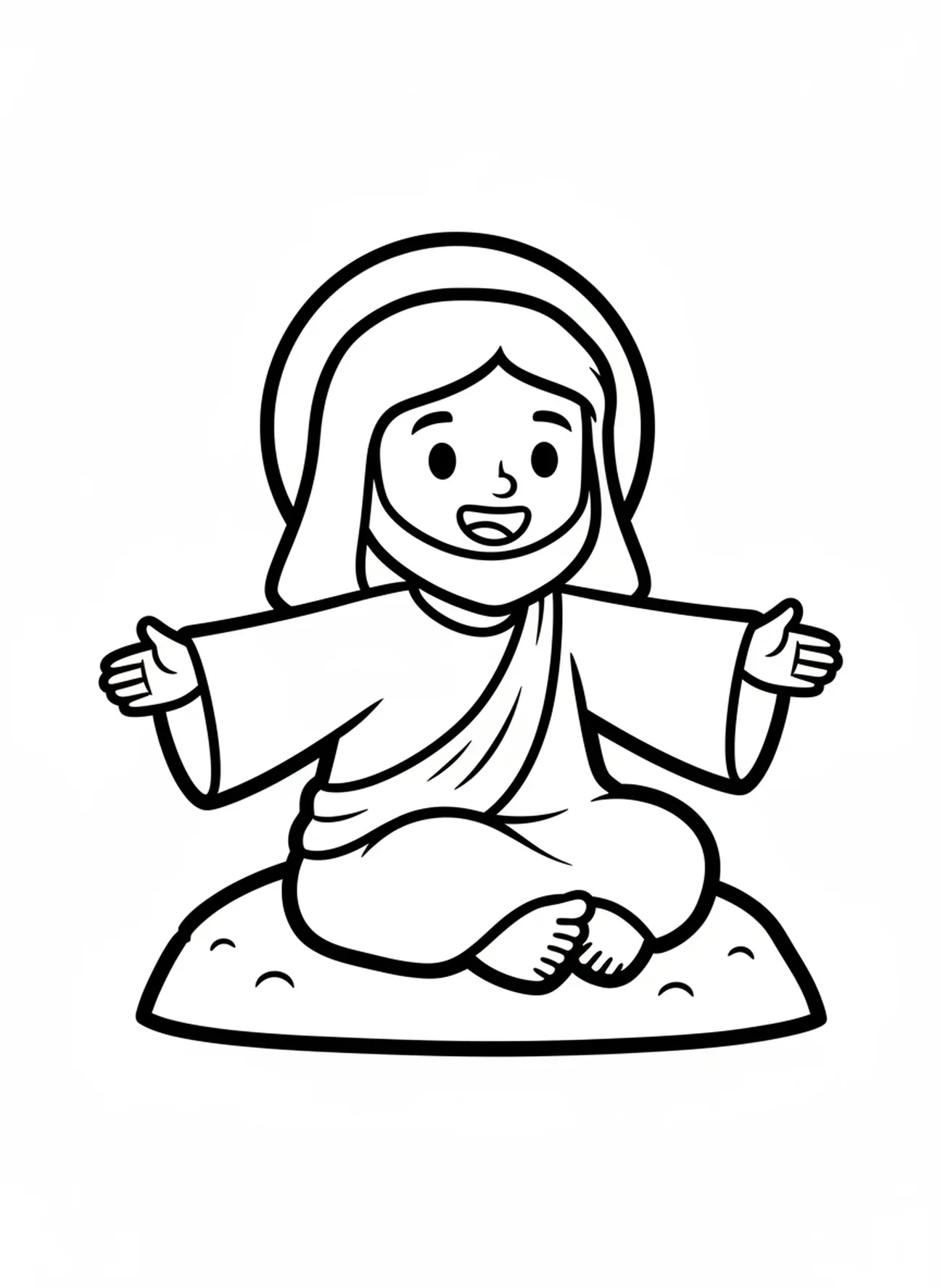 Malvorlage von Jesus, der den zwölf Jüngern lehrt, für Kleinkinder im Alter von 2-3 Jahren