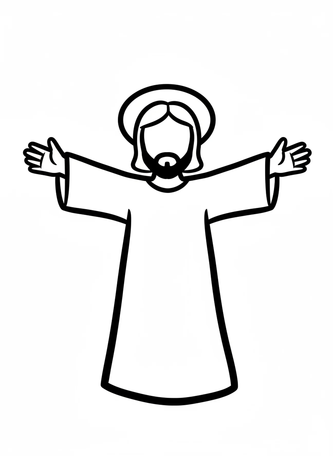 Dessin simple de Jésus, page à colorier de Zachée pour les tout-petits de 2 à 3 ans