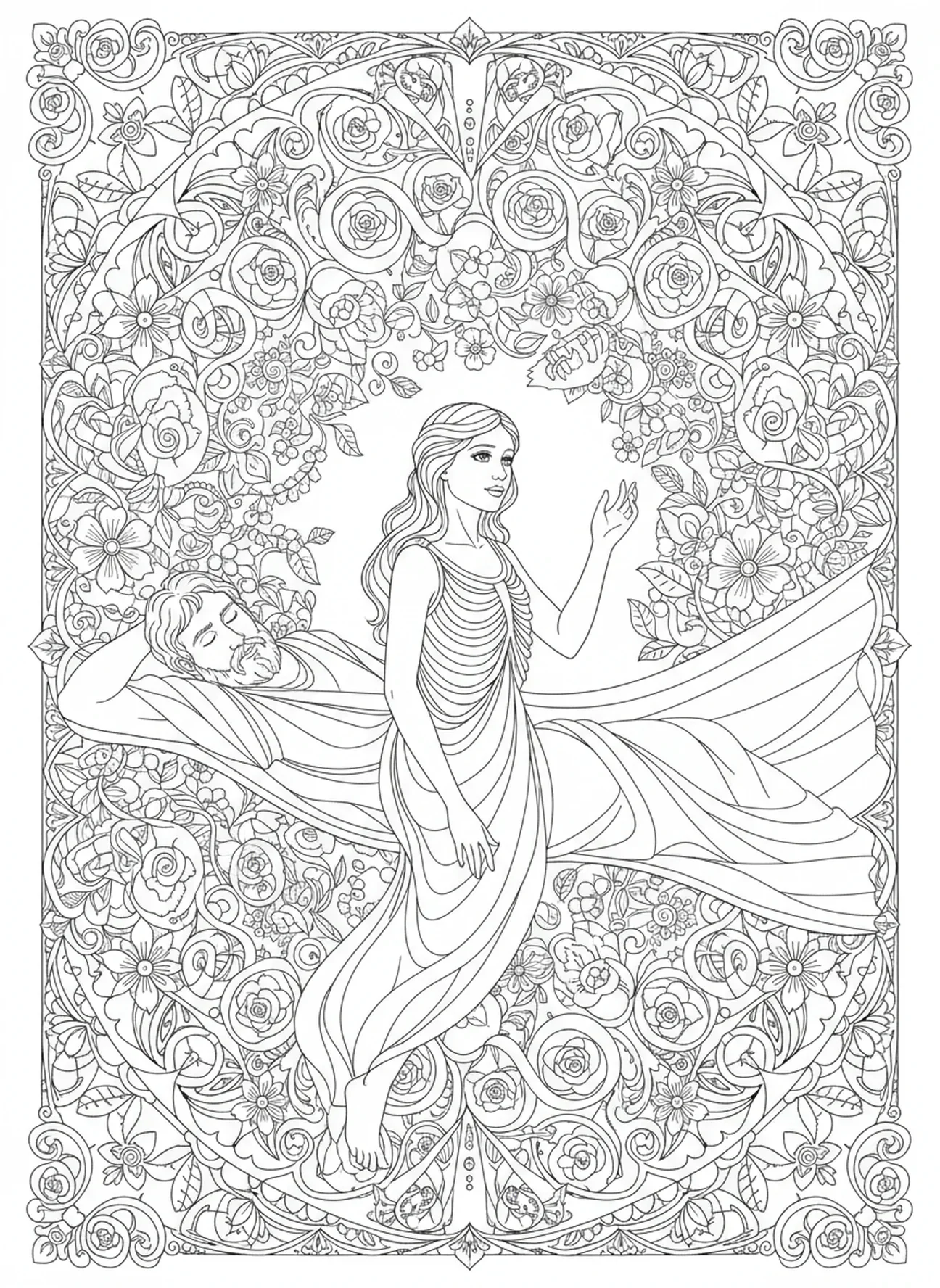 Ève sortant de la côte d'Adam, page à colorier Adam et Ève dans le jardin d'Éden pour le journal biblique.