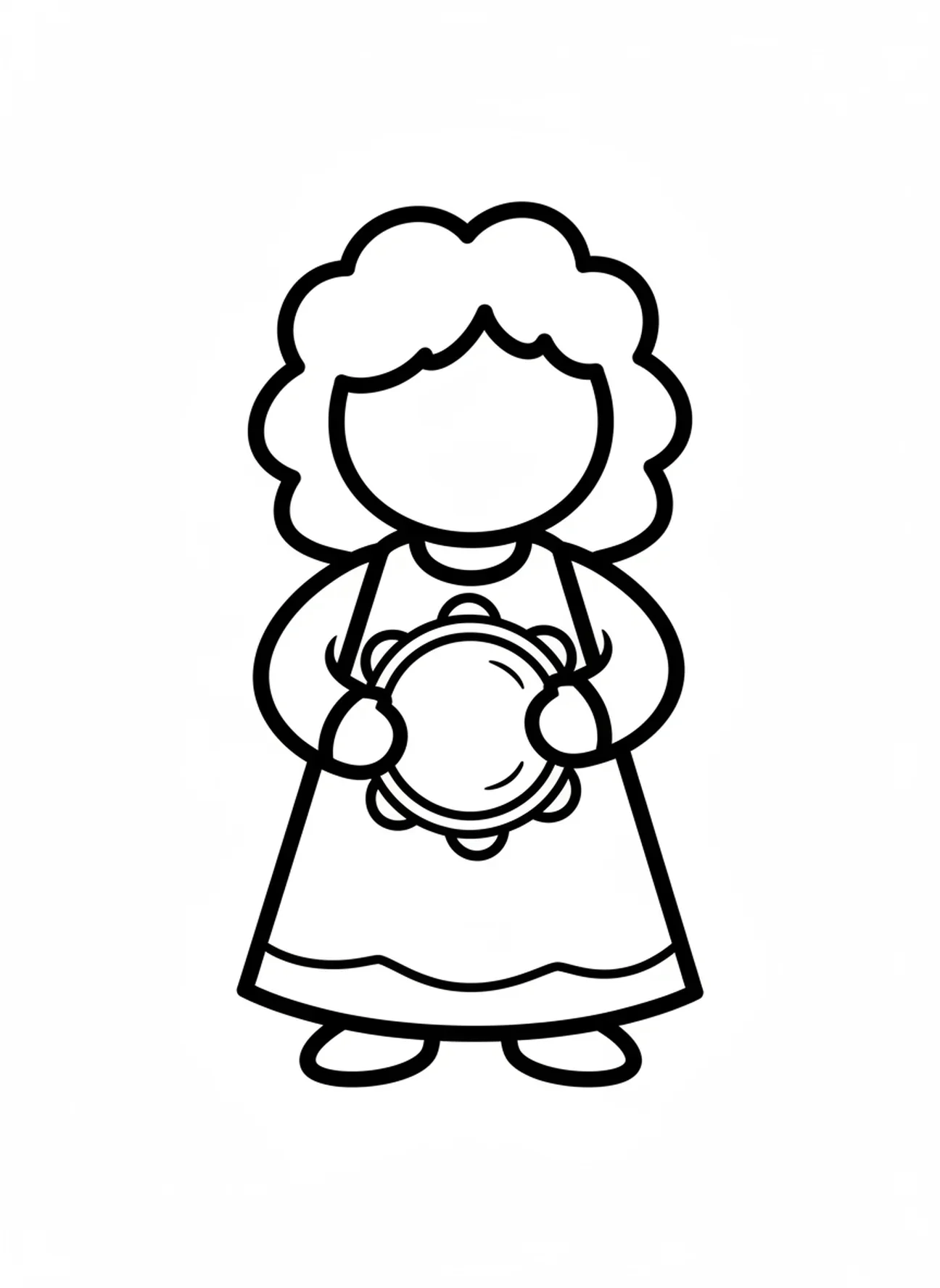 Junge Mädchenfigur, Ausmalbild von Baby Mose für Kleinkinder im Alter von 2-3 Jahren