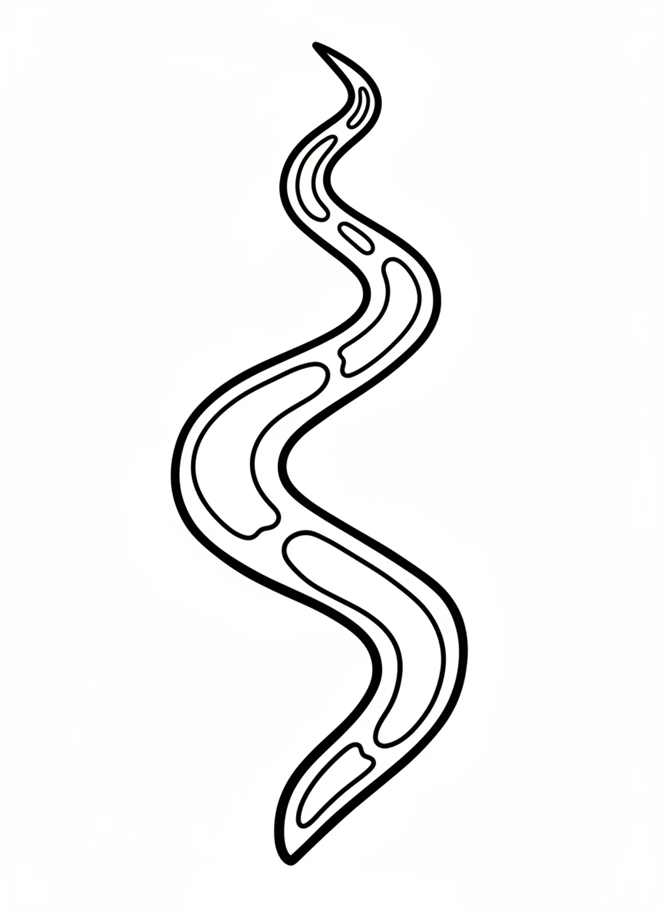 Wellenförmiger Fluss, Ausmalbild von Baby Mose für Kleinkinder im Alter von 2-3 Jahren