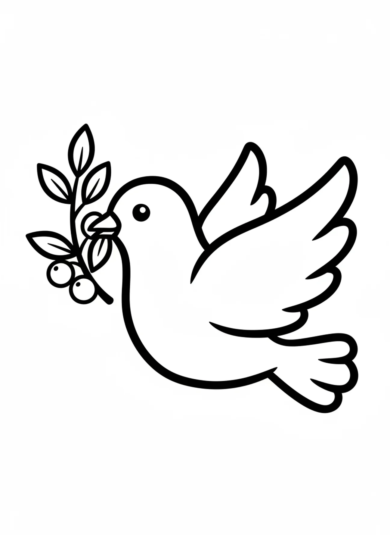 Grande colombe, page à colorier des Livres de la Bible pour les tout-petits de 2 à 3 ans