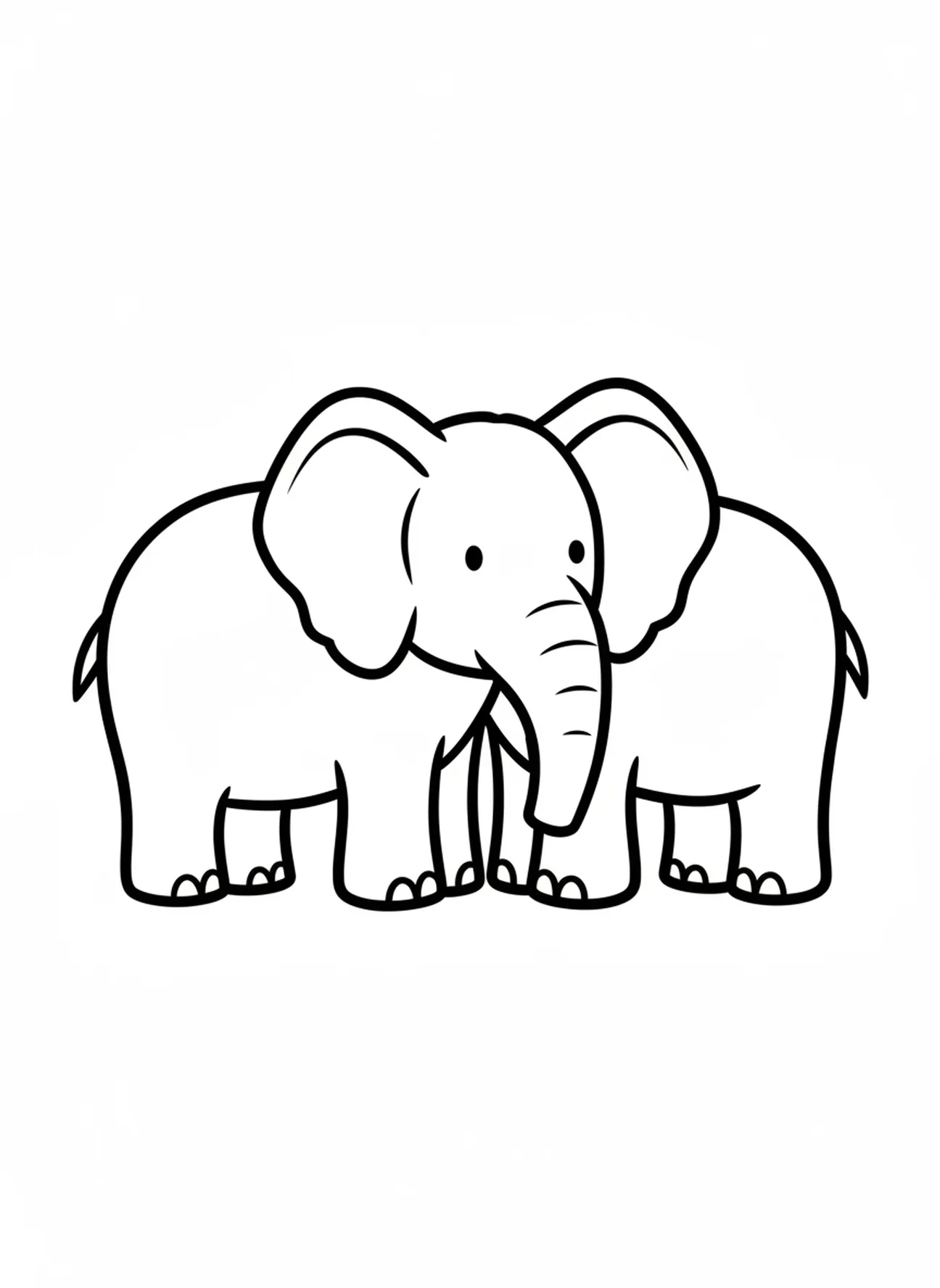 Paire d'éléphants, page à colorier des Livres de la Bible pour les tout-petits de 2 à 3 ans