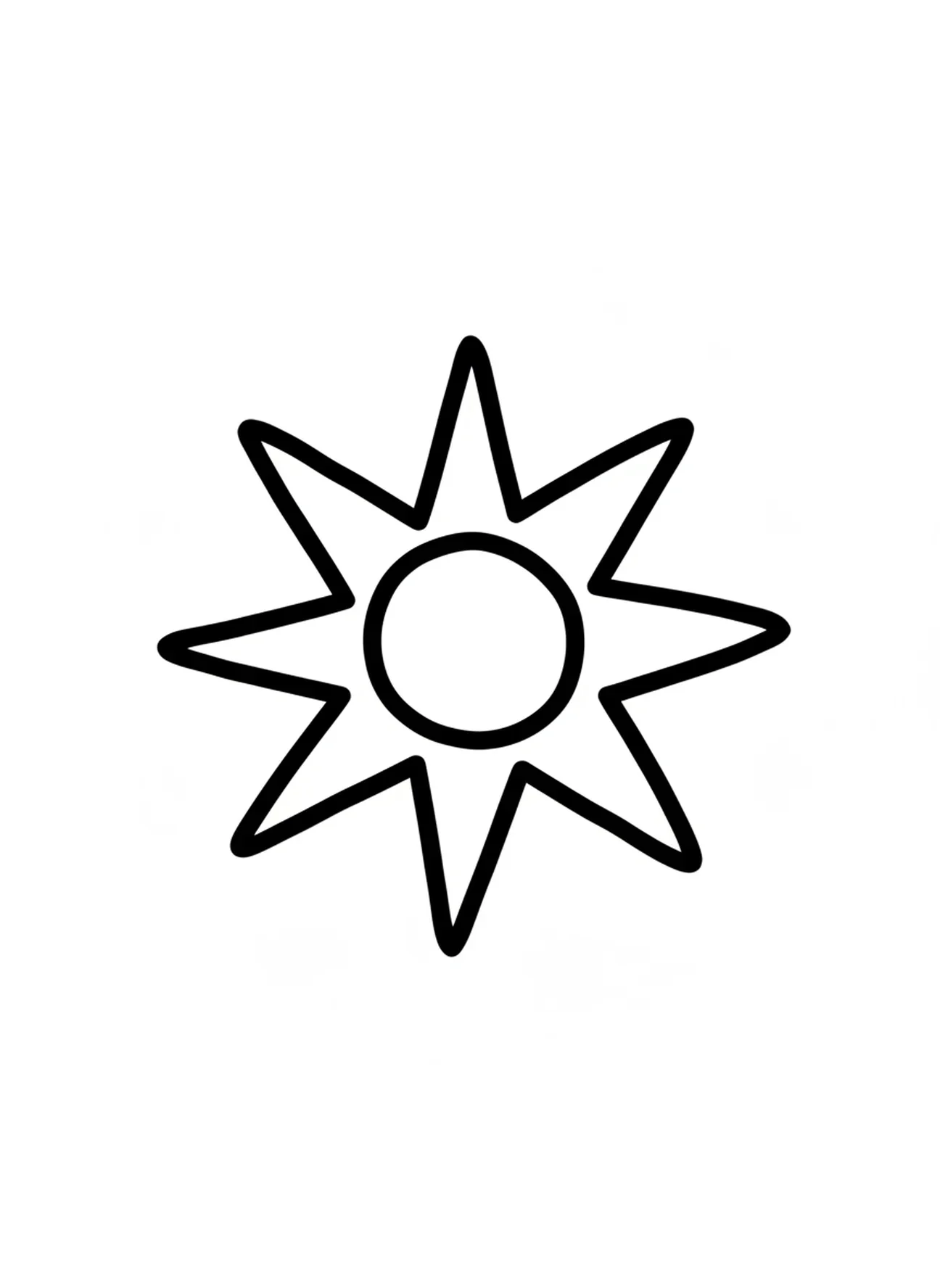 Forme de grande explosion lumineuse, page à colorier du Buisson Ardent pour les tout-petits de 2 à 3 ans