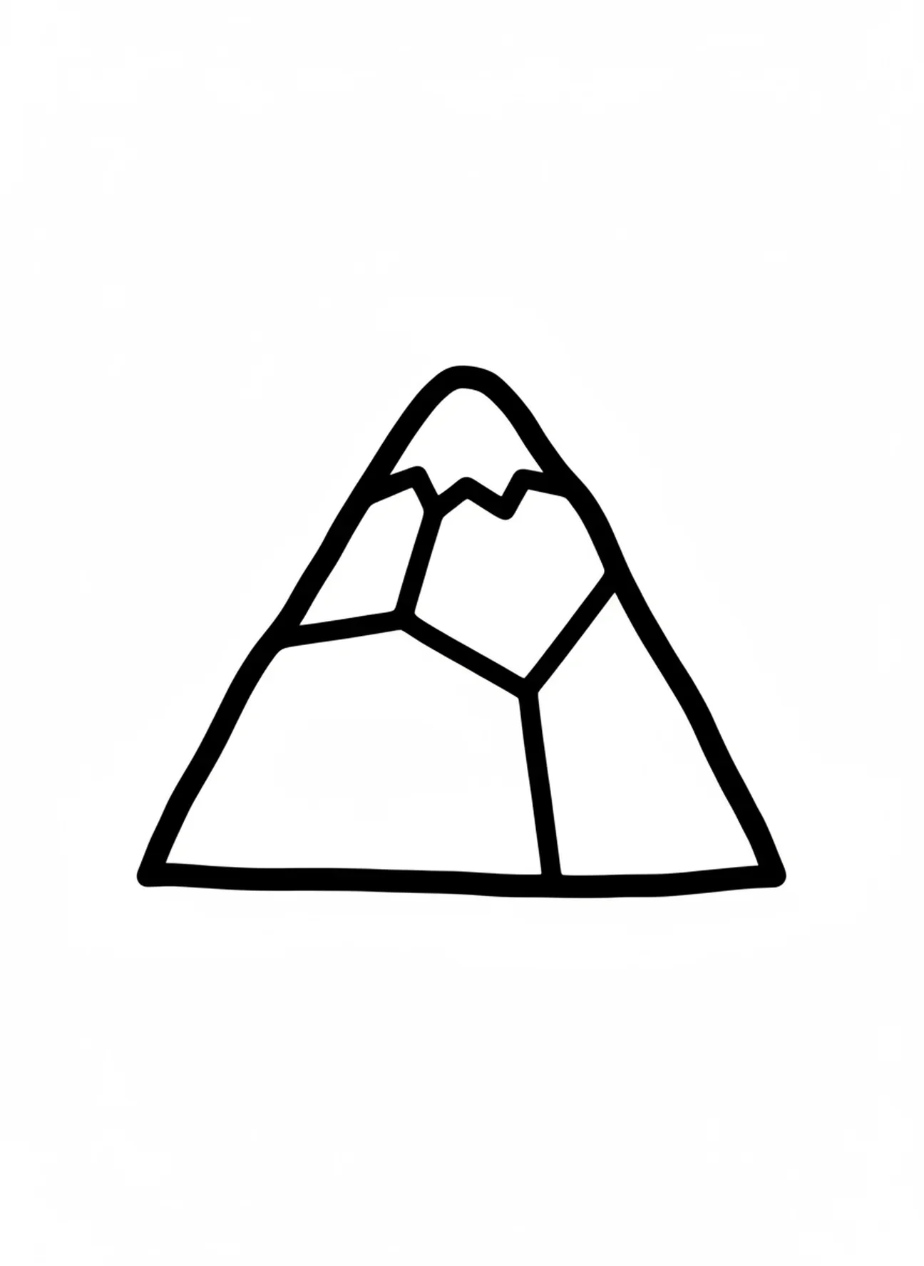 Forme de montagne géante, page à colorier du Buisson Ardent pour les tout-petits de 2 à 3 ans