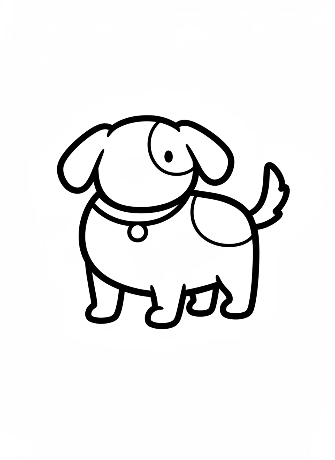 Cachorro grande, página para colorir Animais da Criação para crianças de 2 a 3 anos