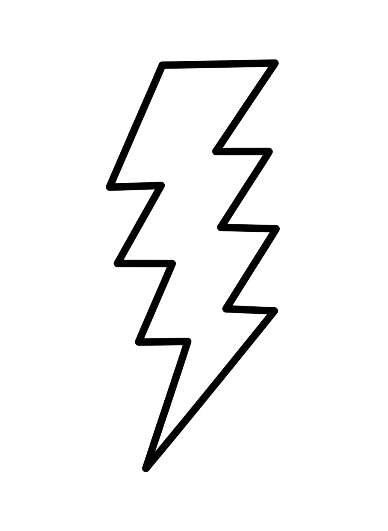 Riesenblitzform, Ausmalbild zur Schöpfung Licht Dunkelheit für Kleinkinder im Alter von 2-3 Jahren.