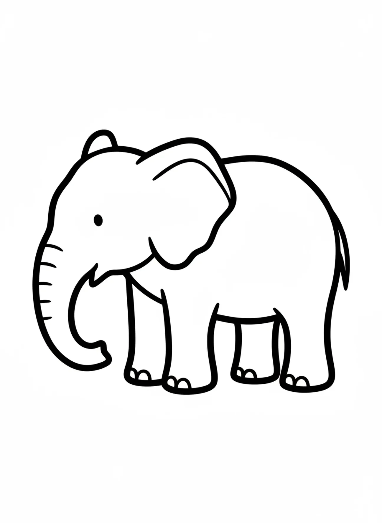 Forme d'éléphant géant, page à colorier sur la Création du Monde pour les tout-petits de 2 à 3 ans
