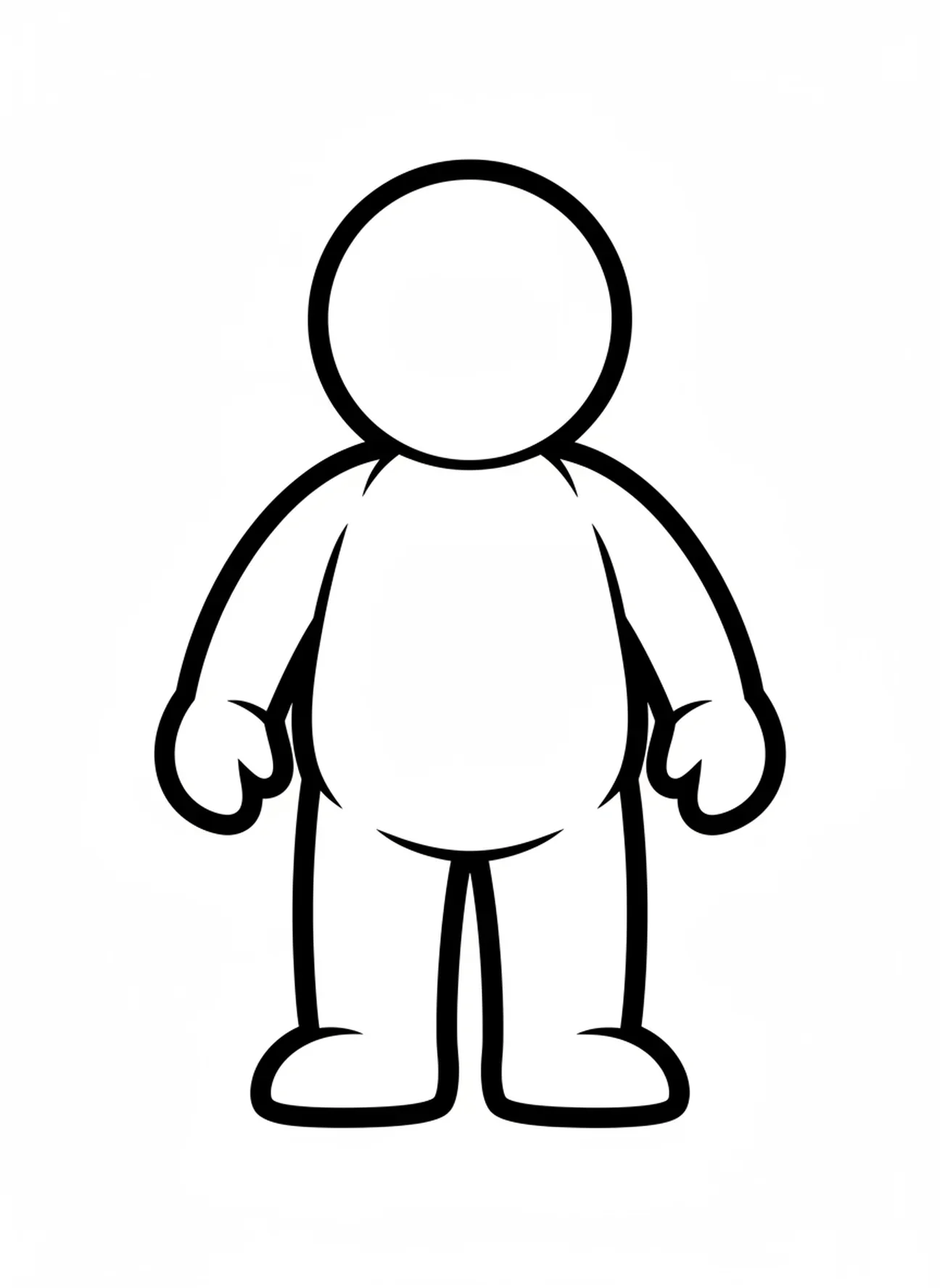 Grande silhouette humaine, page à colorier sur la Création du Monde pour les tout-petits de 2 à 3 ans