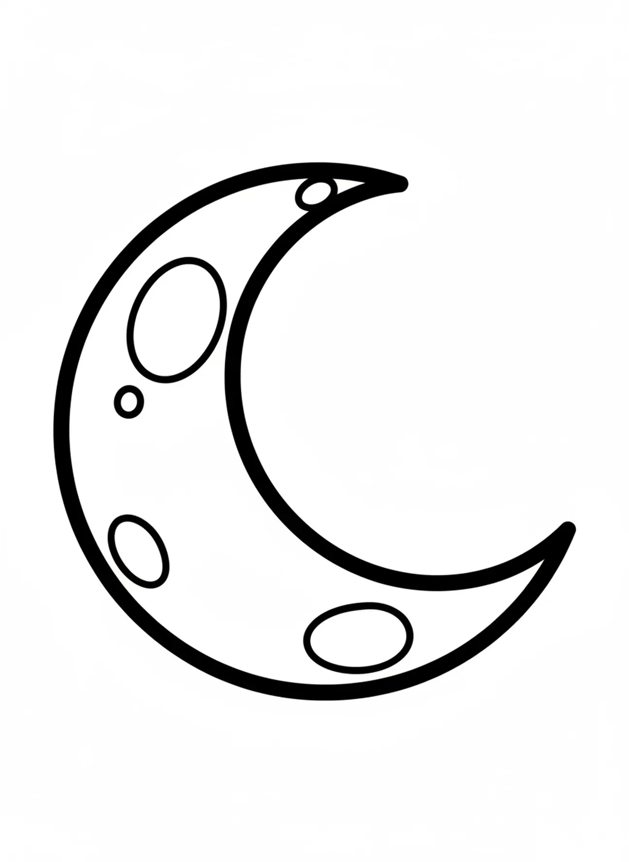 Grande forme de croissant de lune, page à colorier sur la Création du Monde pour les tout-petits de 2 à 3 ans