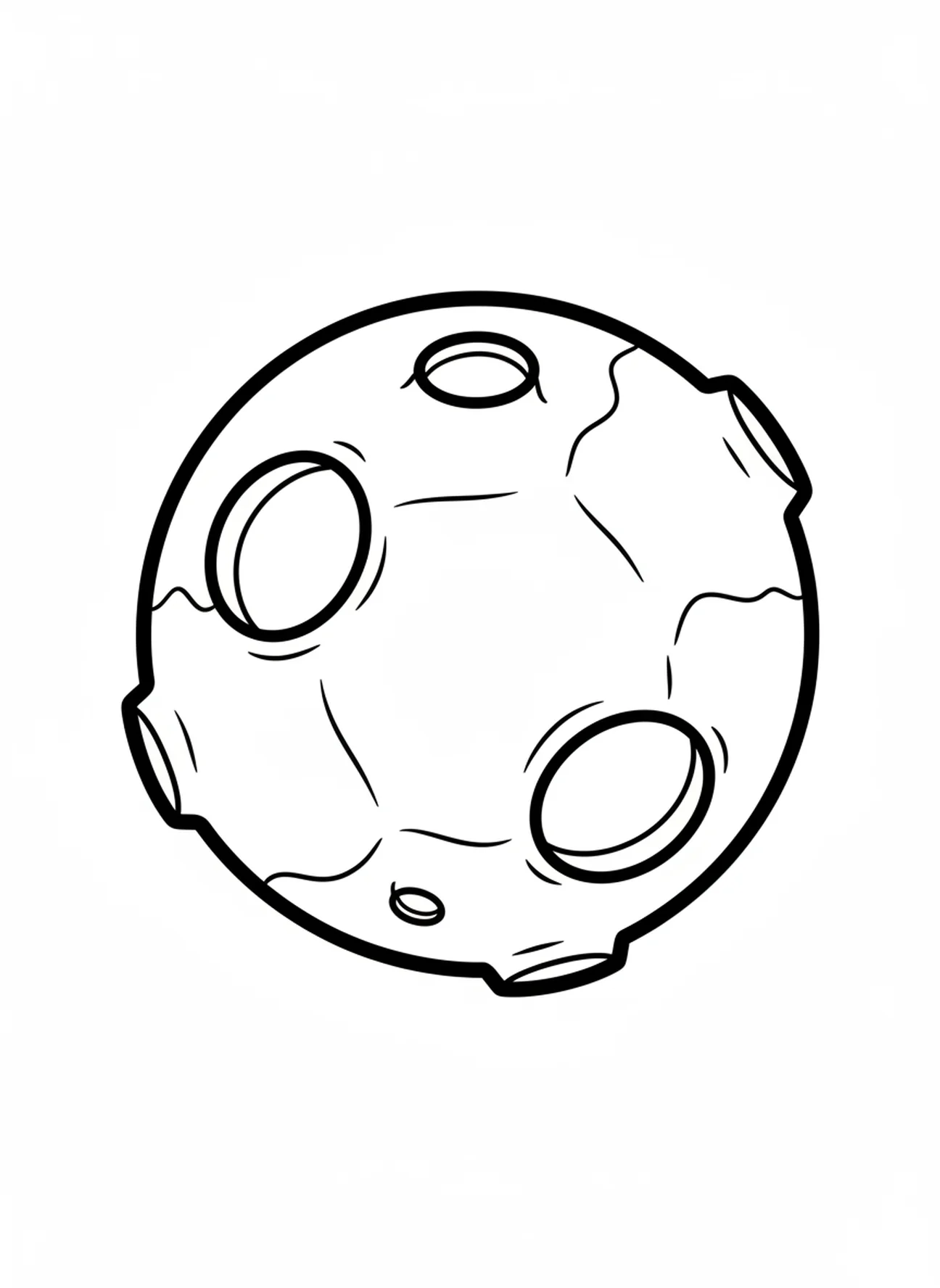 Grande lune, page à colorier sur la Création Soleil Lune Étoiles pour les tout-petits de 2 à 3 ans