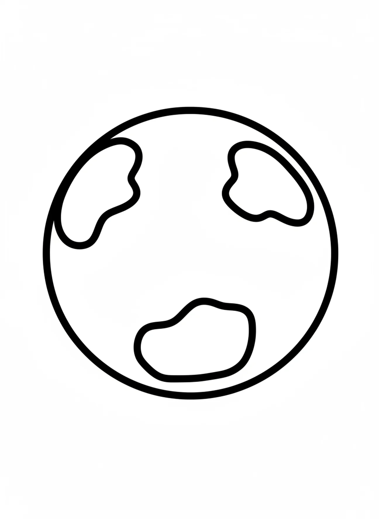 Globe terrestre simple, page à colorier sur la Création avec le Soleil, la Lune et les Étoiles pour les tout-petits de 2 à 3 ans