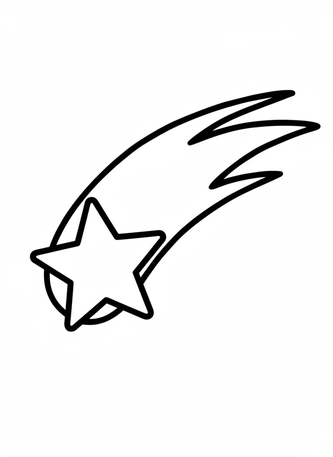 Étoile filante, page à colorier sur la Création Soleil Lune Étoiles pour les tout-petits de 2 à 3 ans