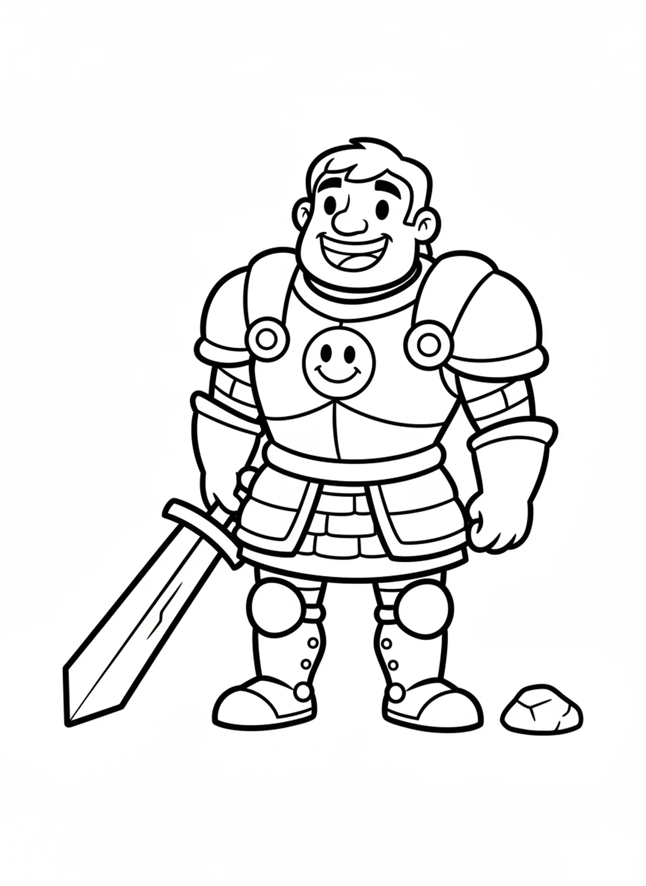 Grand Goliath, David lançant sa fronde - page à colorier pour les enfants d'âge préscolaire de 3 à 5 ans.
